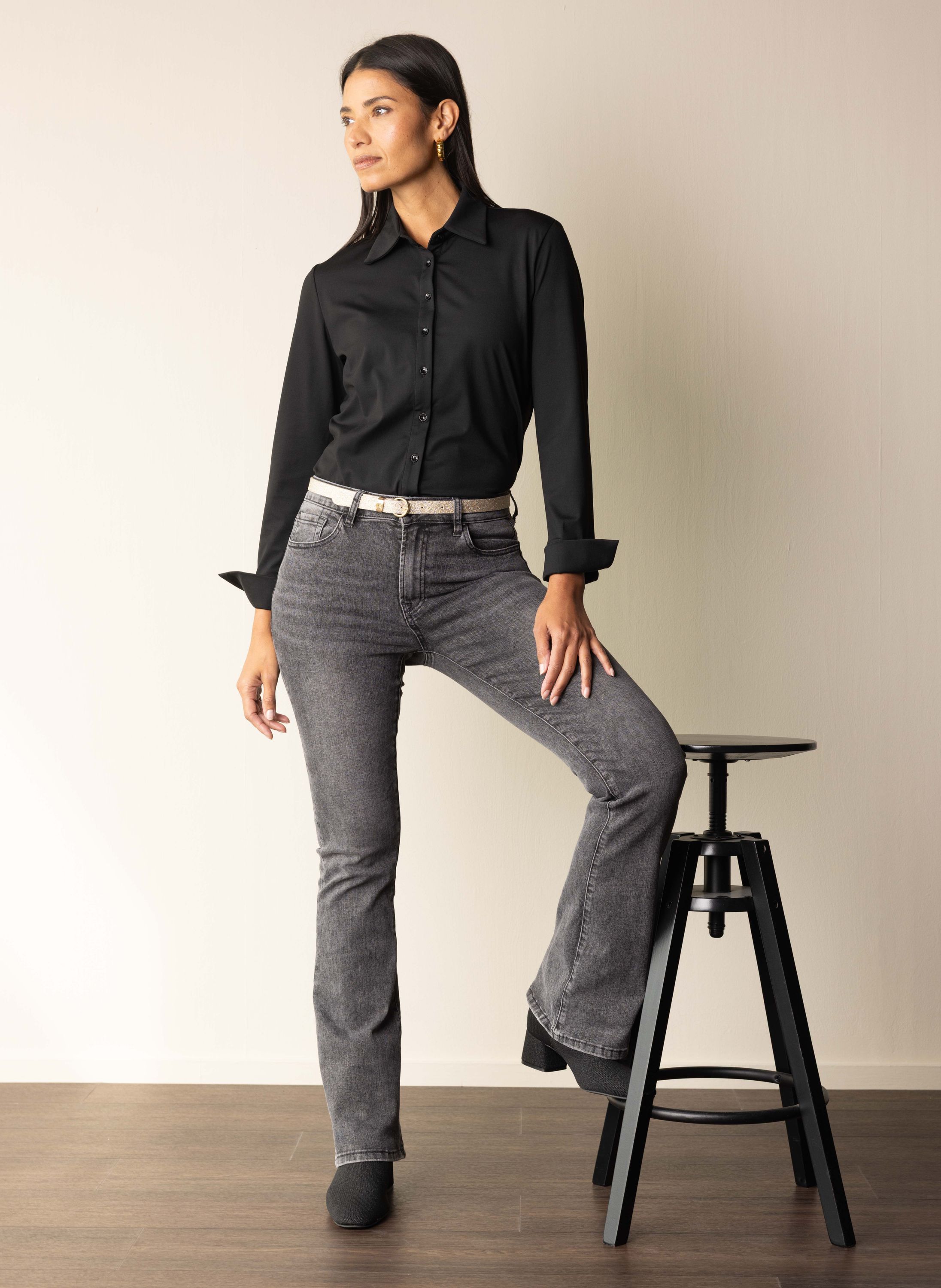 Norah Flora jeans | Flared | Grijs | L30 grey denim 217543-046-34