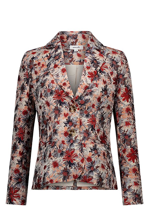 Norah Kleurrijke blazer met bloemenprint brown multicolor 217551-220-42