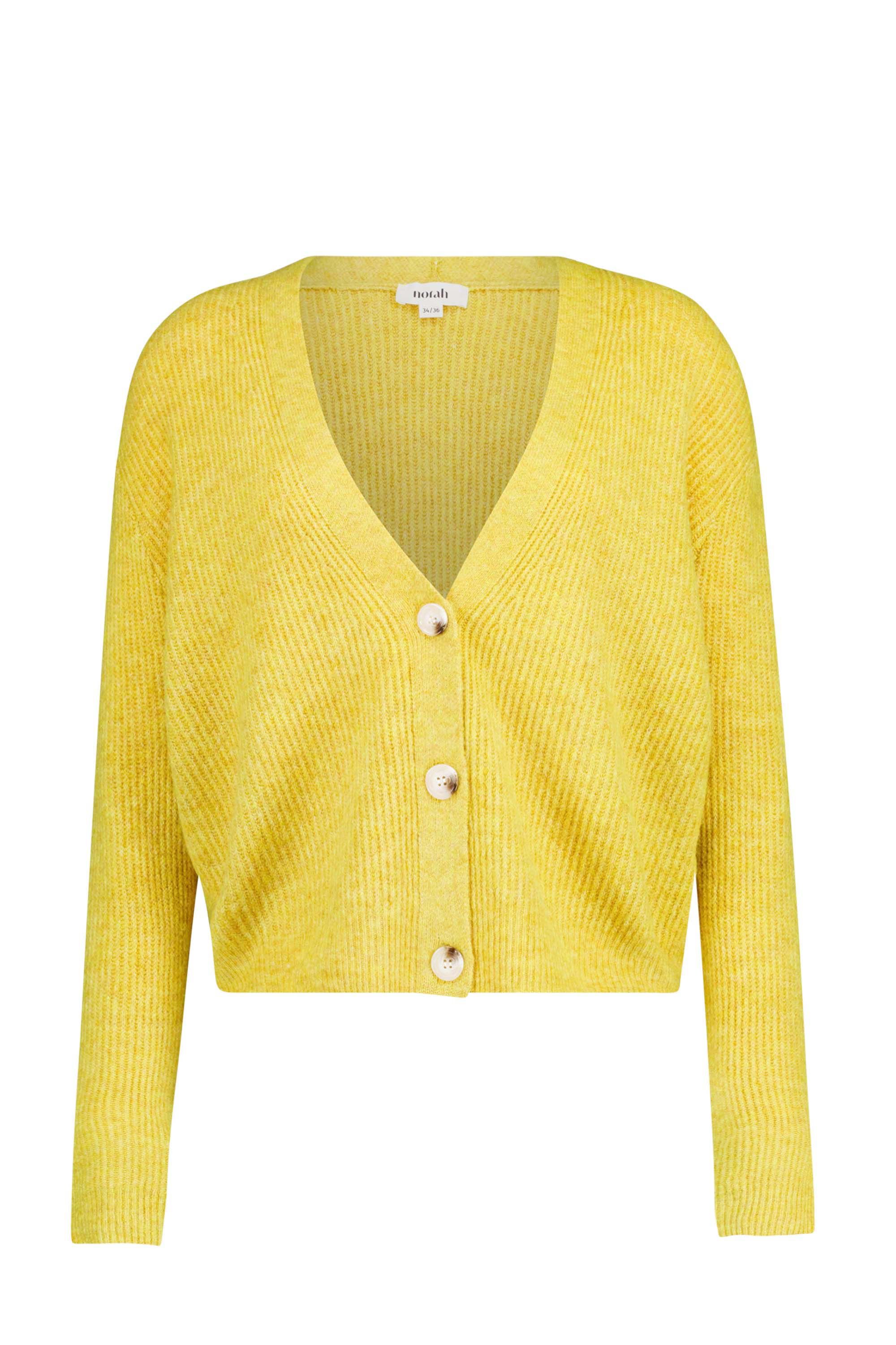 Norah Geel vest met V-hals lime 217555-506-34-36