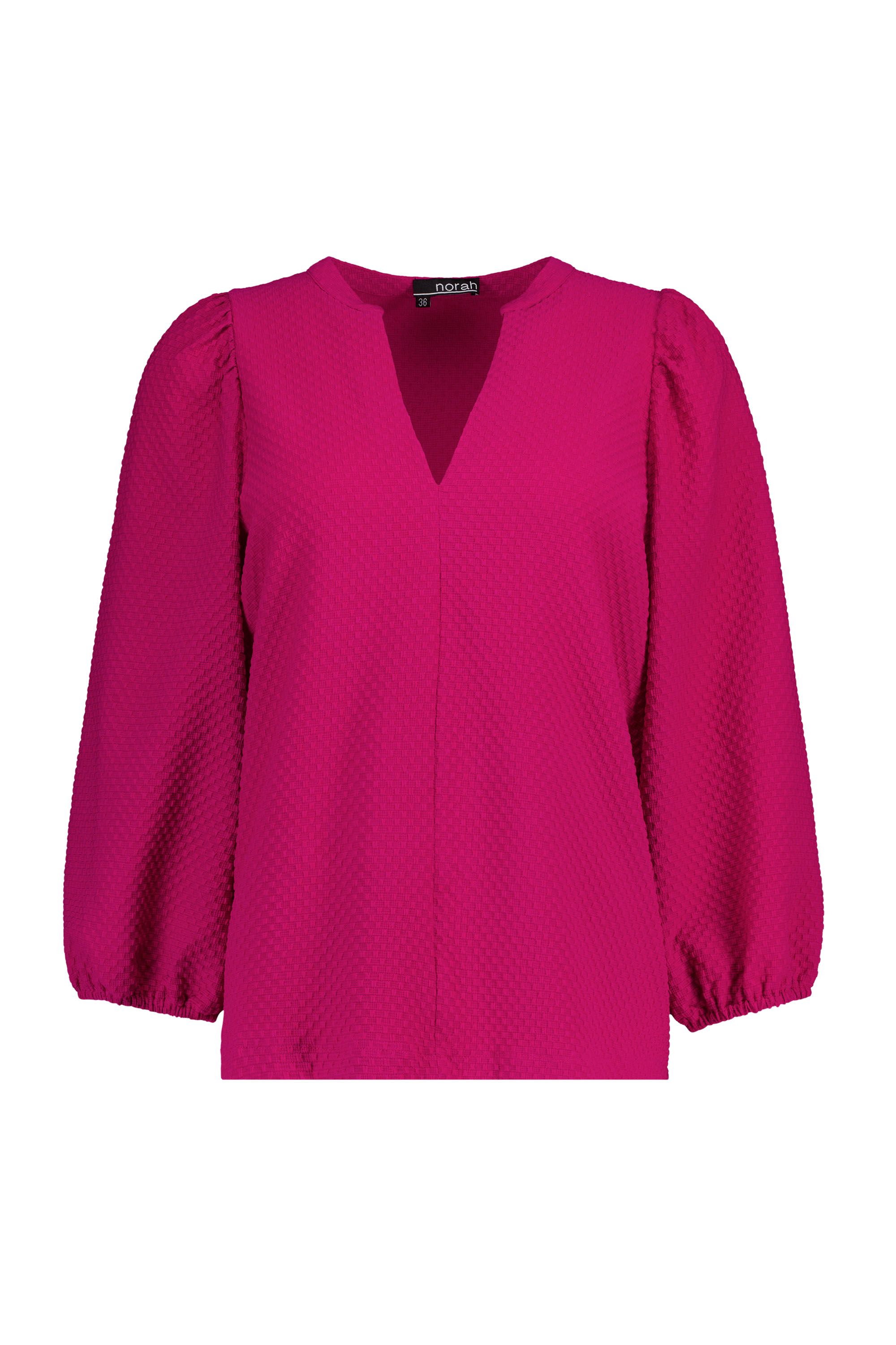 Norah Roze blouse met structuur fuchsia 217560-953