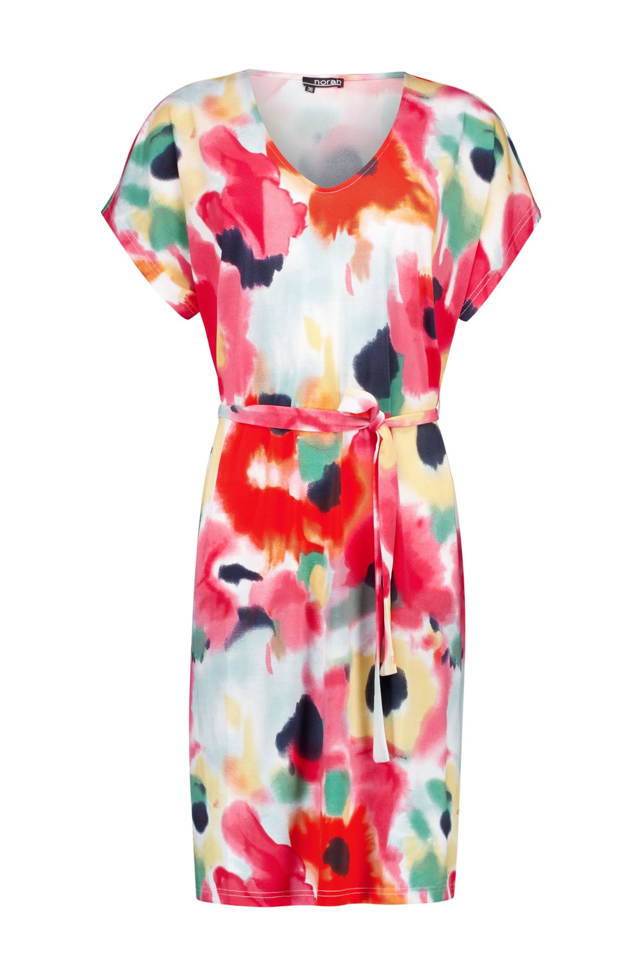 Norah Meerkleurige midi jurk met grafische print multicolor 217561-002-42