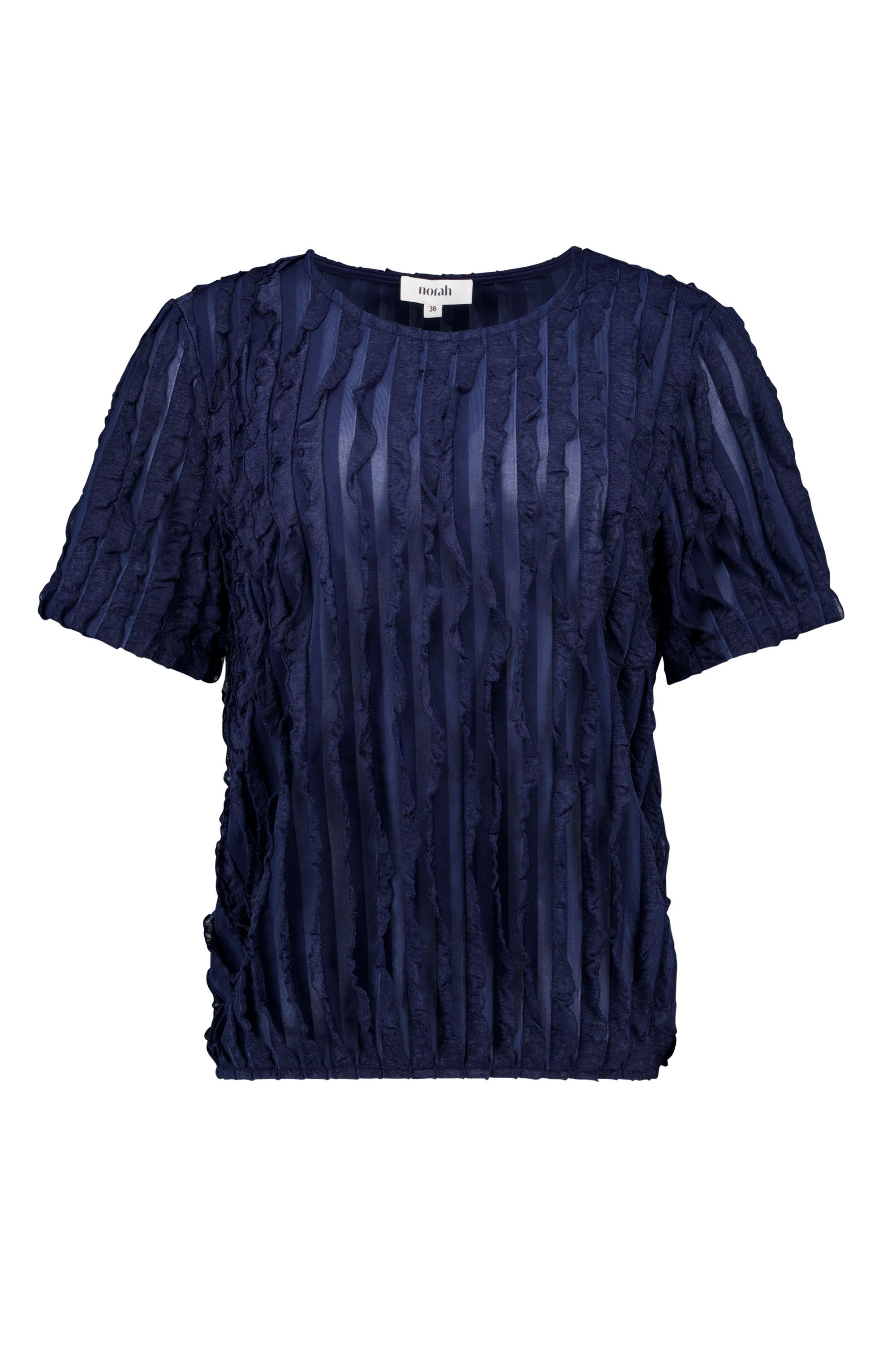 Norah Donkerblauw shirt met ruches navy 217564-492