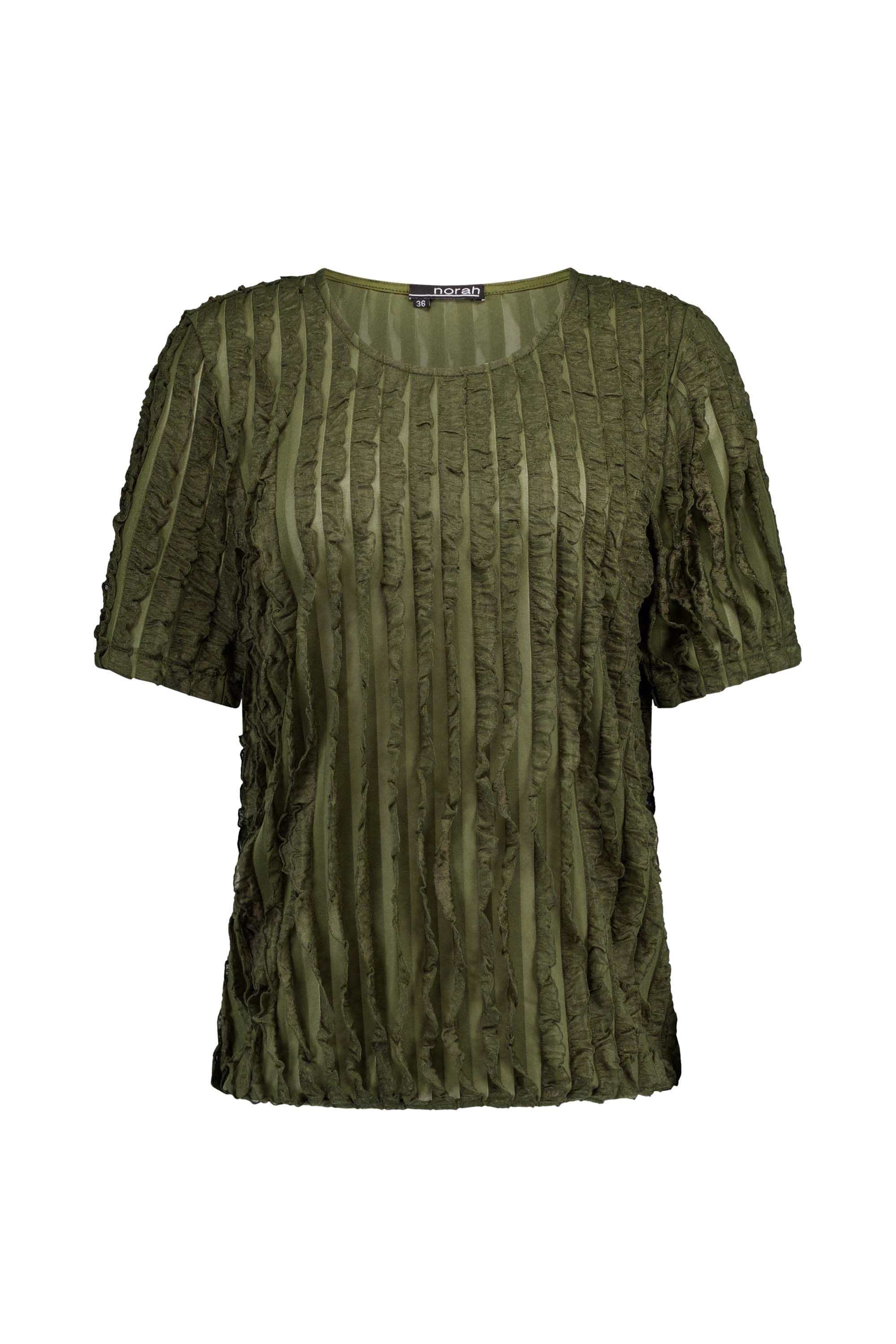 Norah Groene top met plisséstructuur army green 217564-595-34