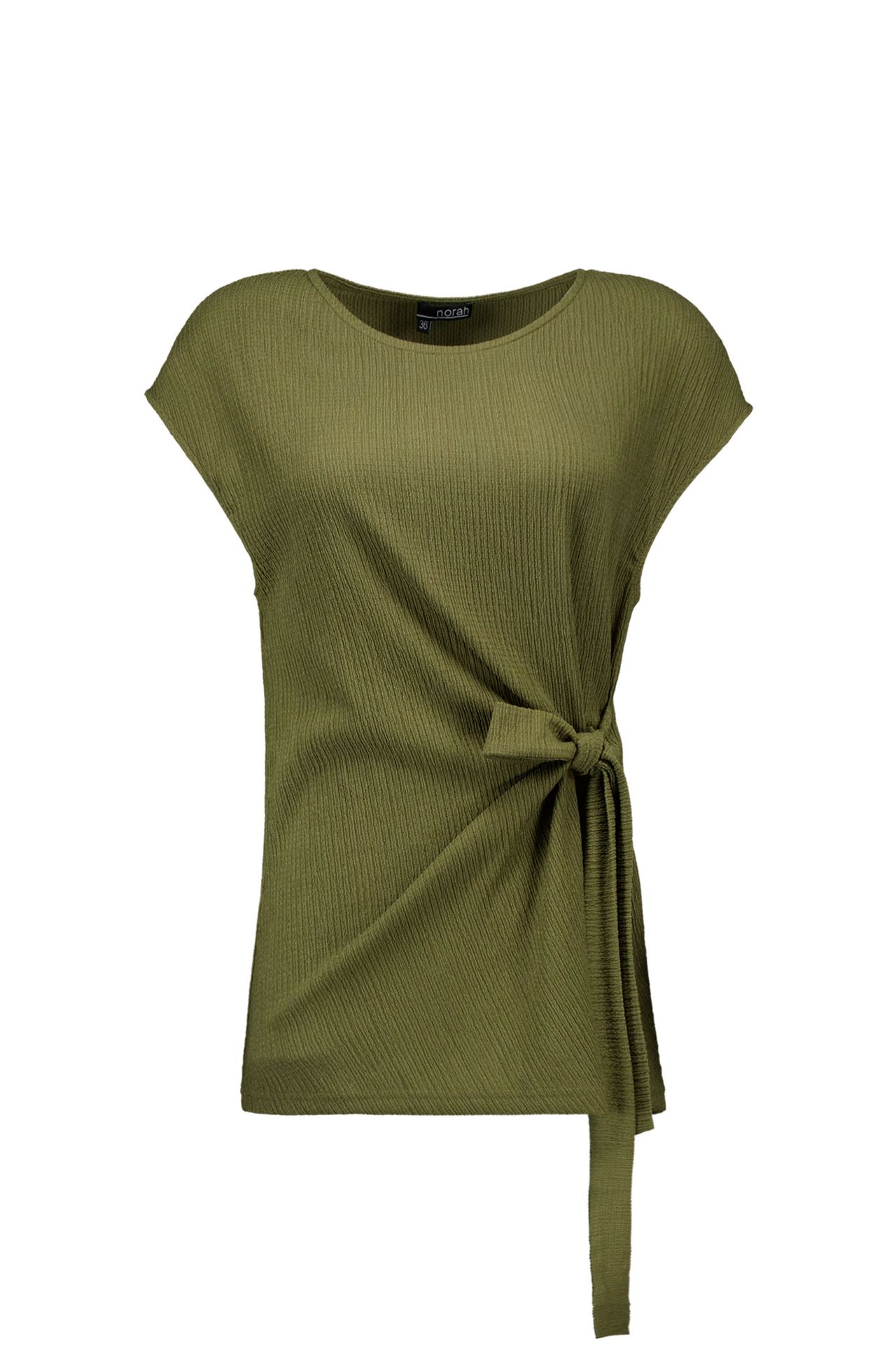 Norah Donkergroene top met strikdetail army green 217569-595-38