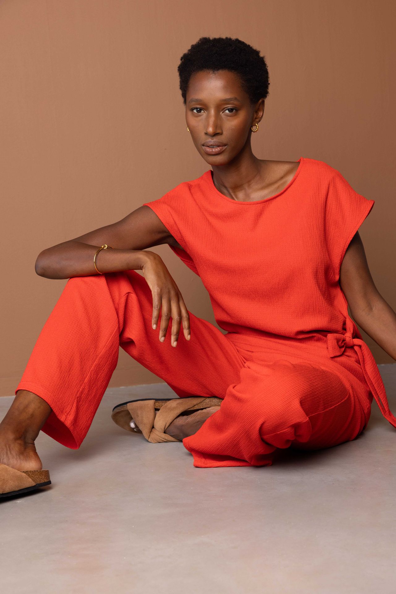 Norah Rode top met strikdetail red 217569-600-36