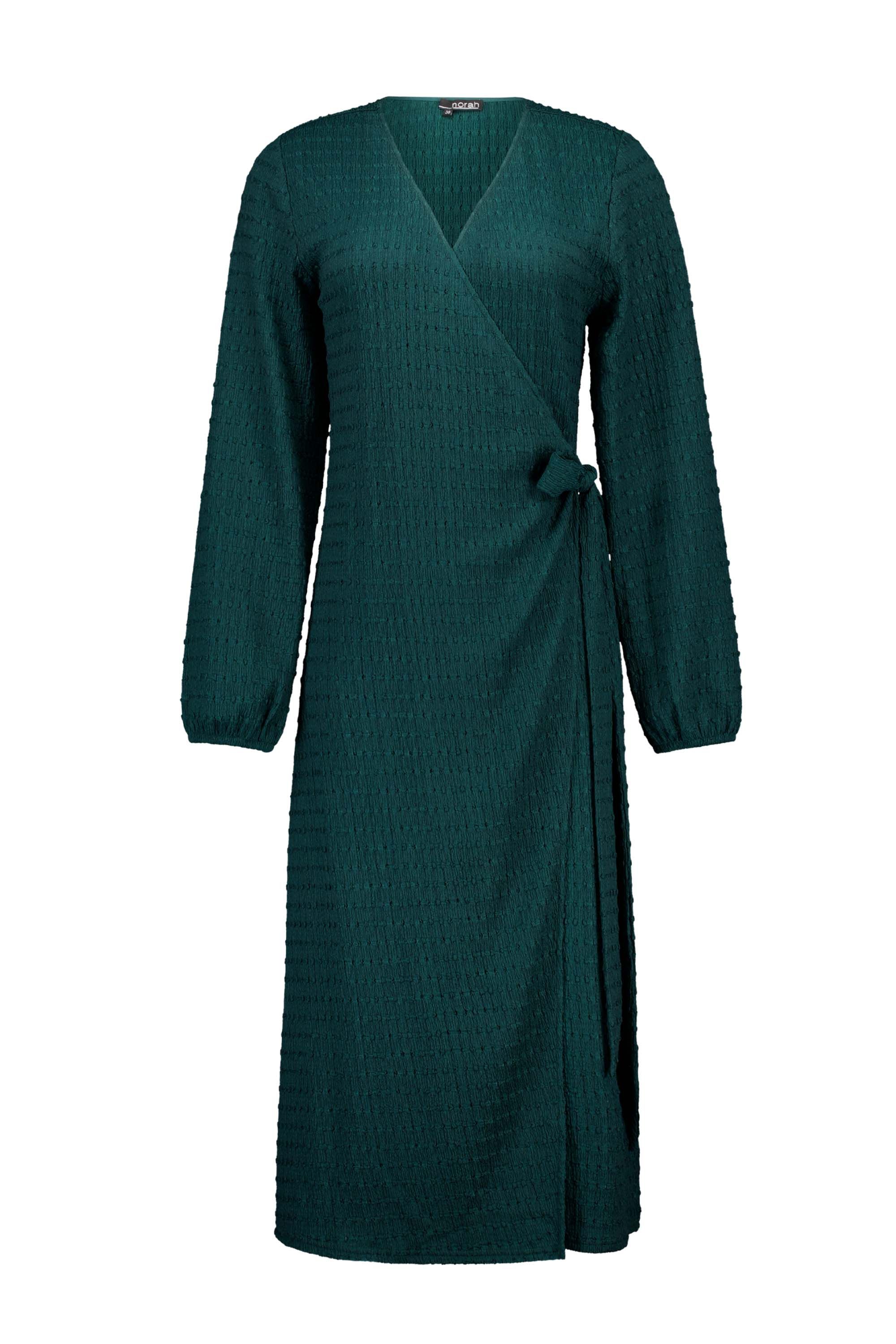Norah Donkergroene overslag jurk bottle green 217572-517-44