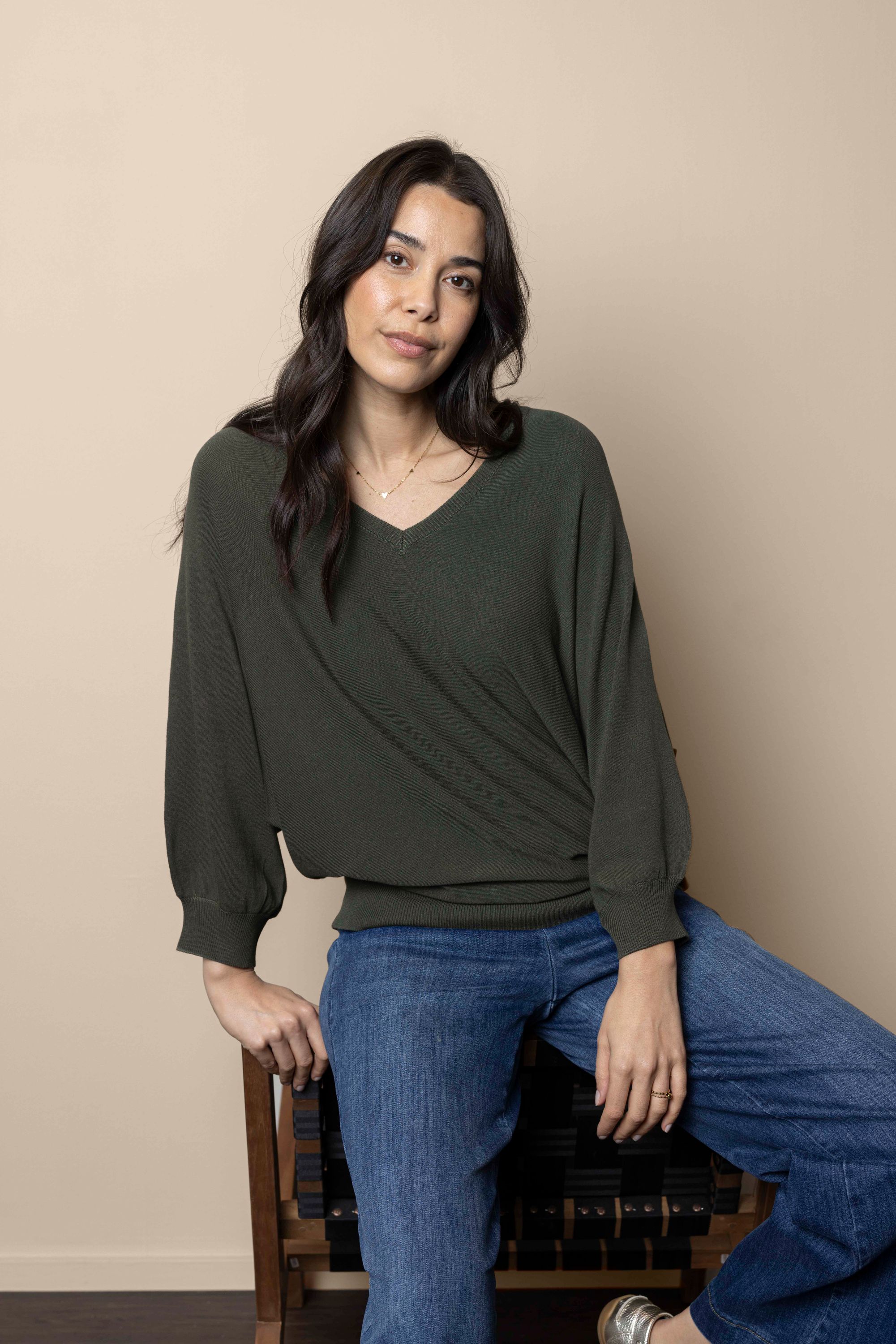 Norah Karen trui donkergroen dark olive 217573-598-48