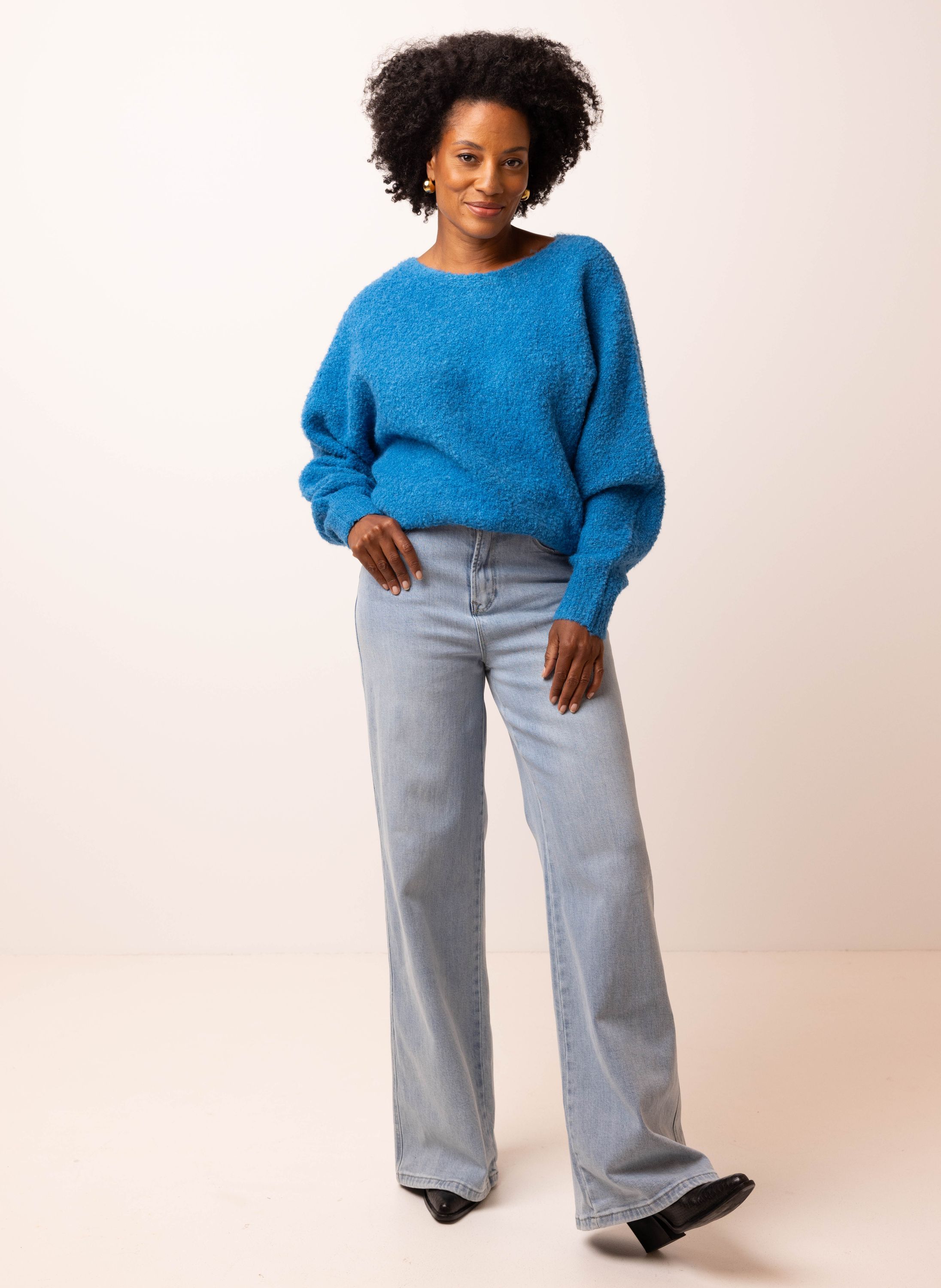 Norah Azuurblauwe zachte trui azur blue 217574-412-38