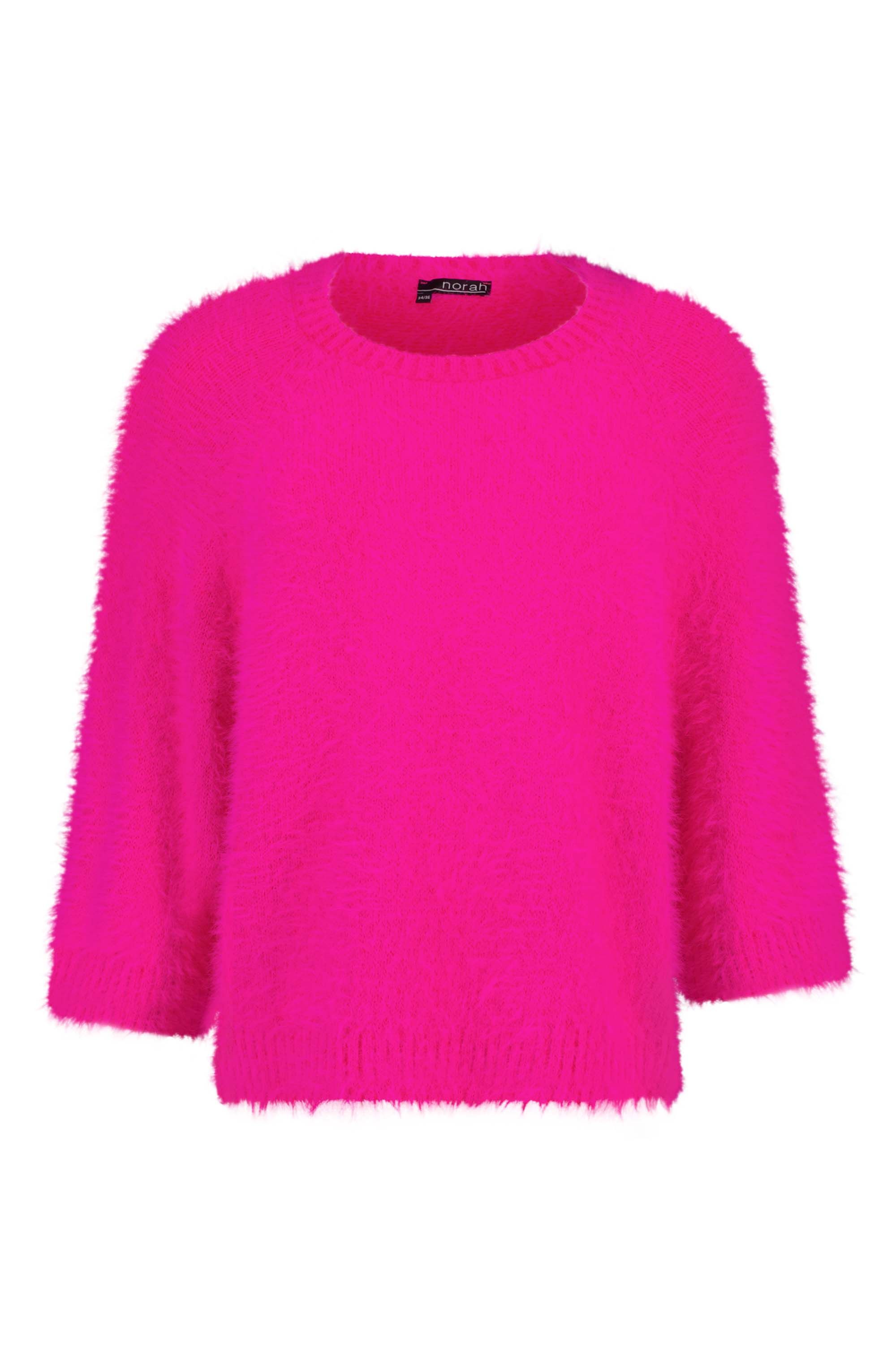 Norah Gebreide zachte roze trui neon pink 217578-916-46-48 Norah Gebreide zachte roze trui neon pink 217578-916-46-48