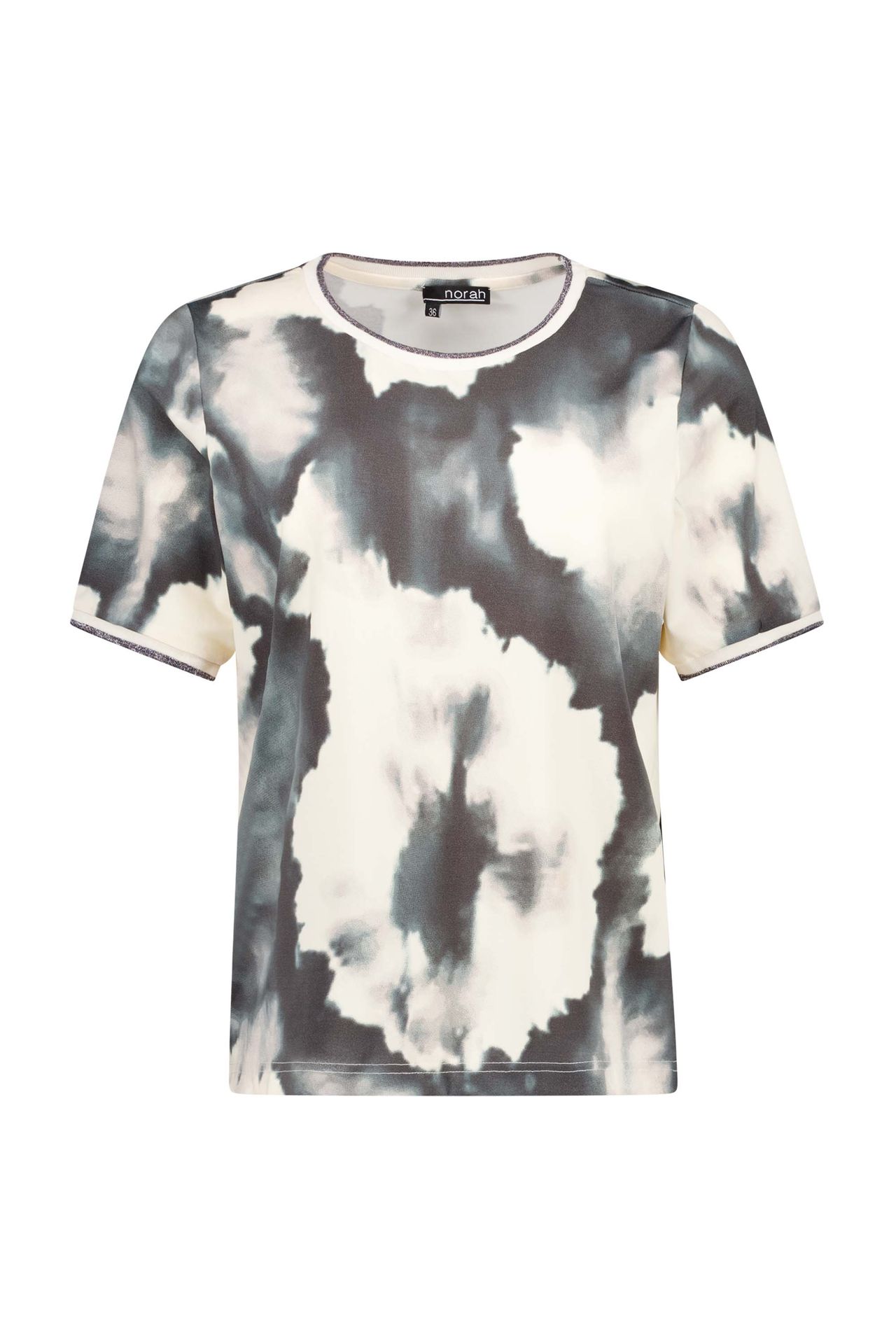 Norah Ecru/grijs shirt met zilverkleurige details ecru/grey 217579-180-48