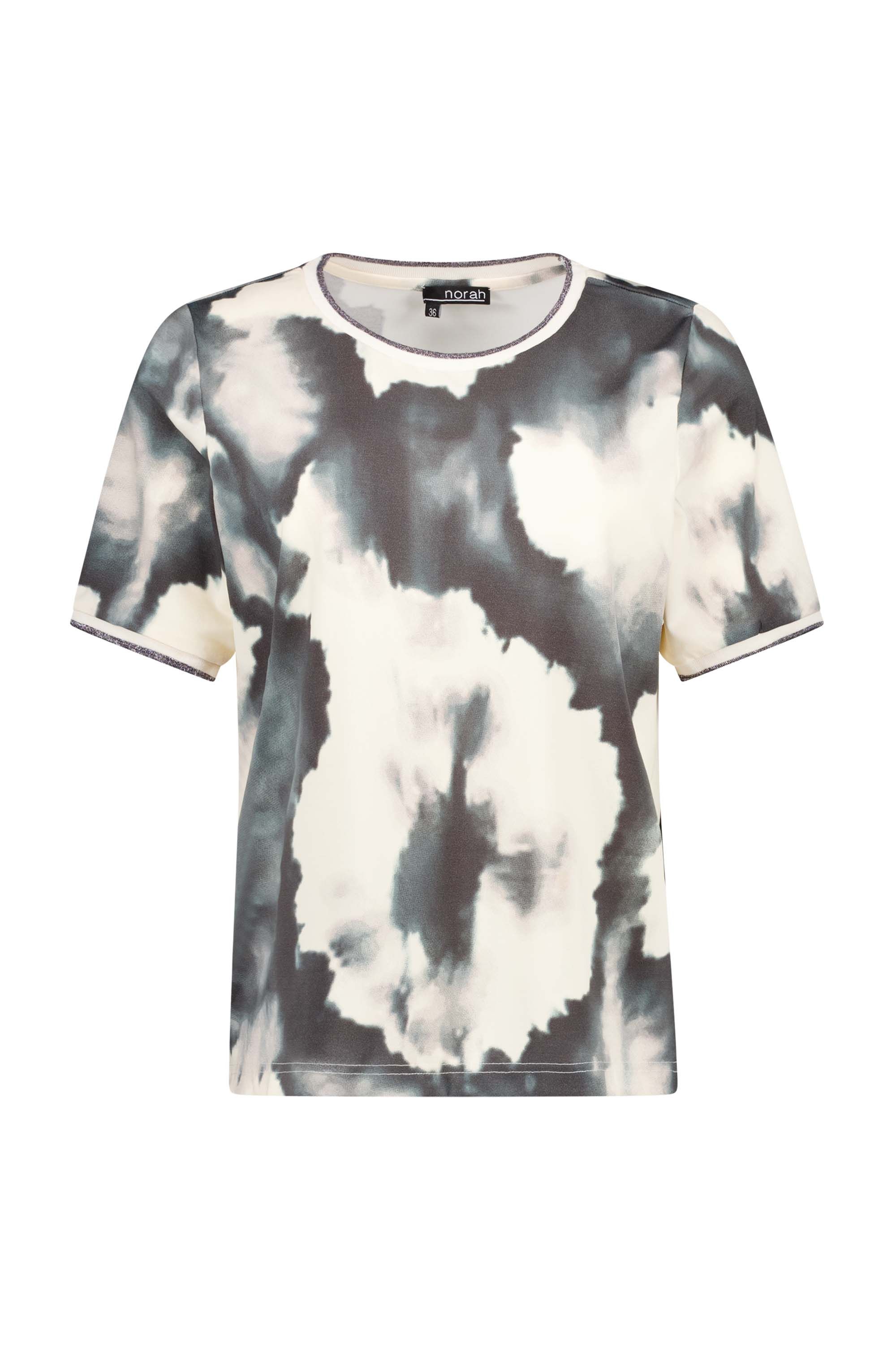 Norah Ecru/grijs shirt met zilverkleurige details ecru/grey 217579-180-48