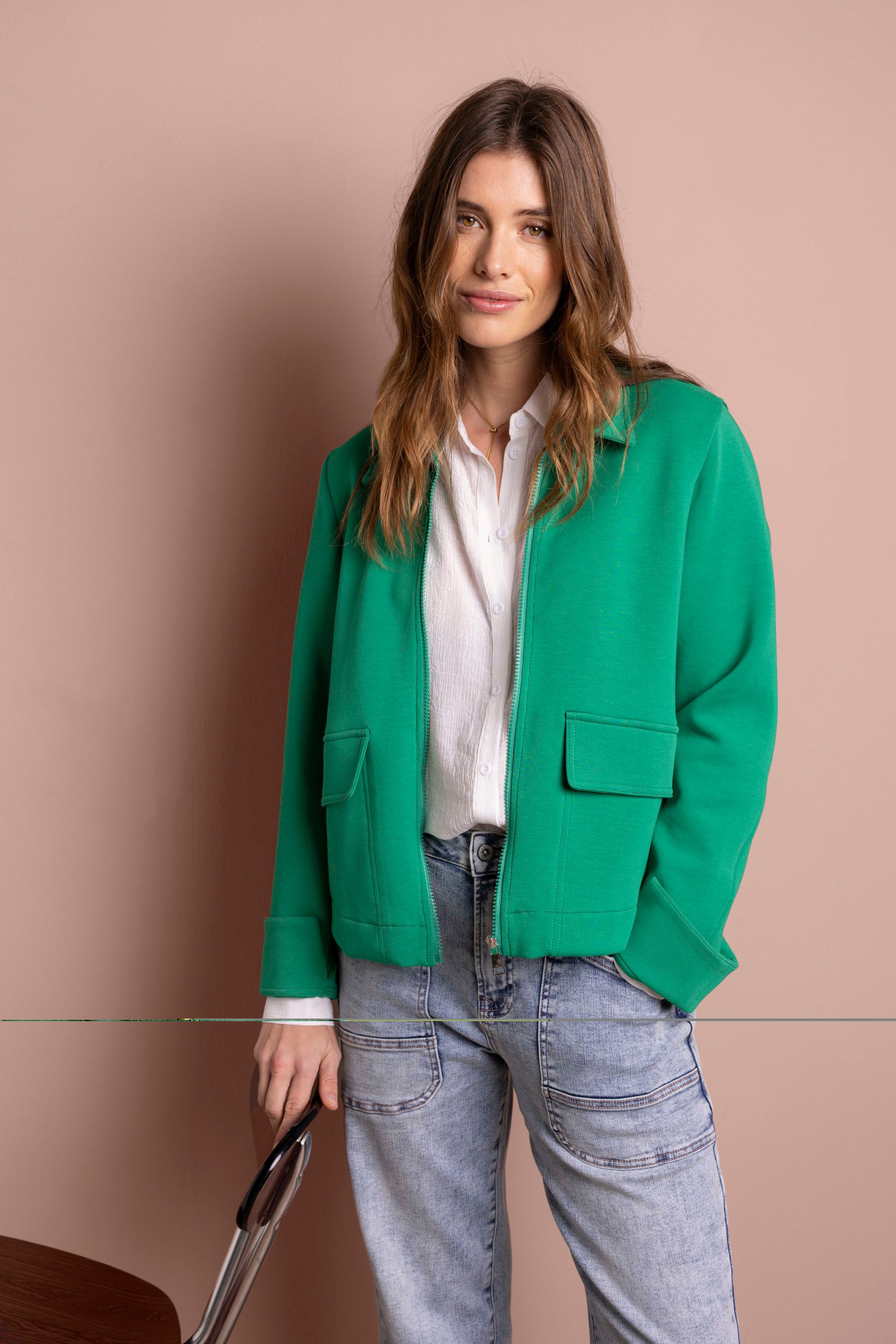 Norah Groen jasje met klassieke kraag apple green 217580-505-34