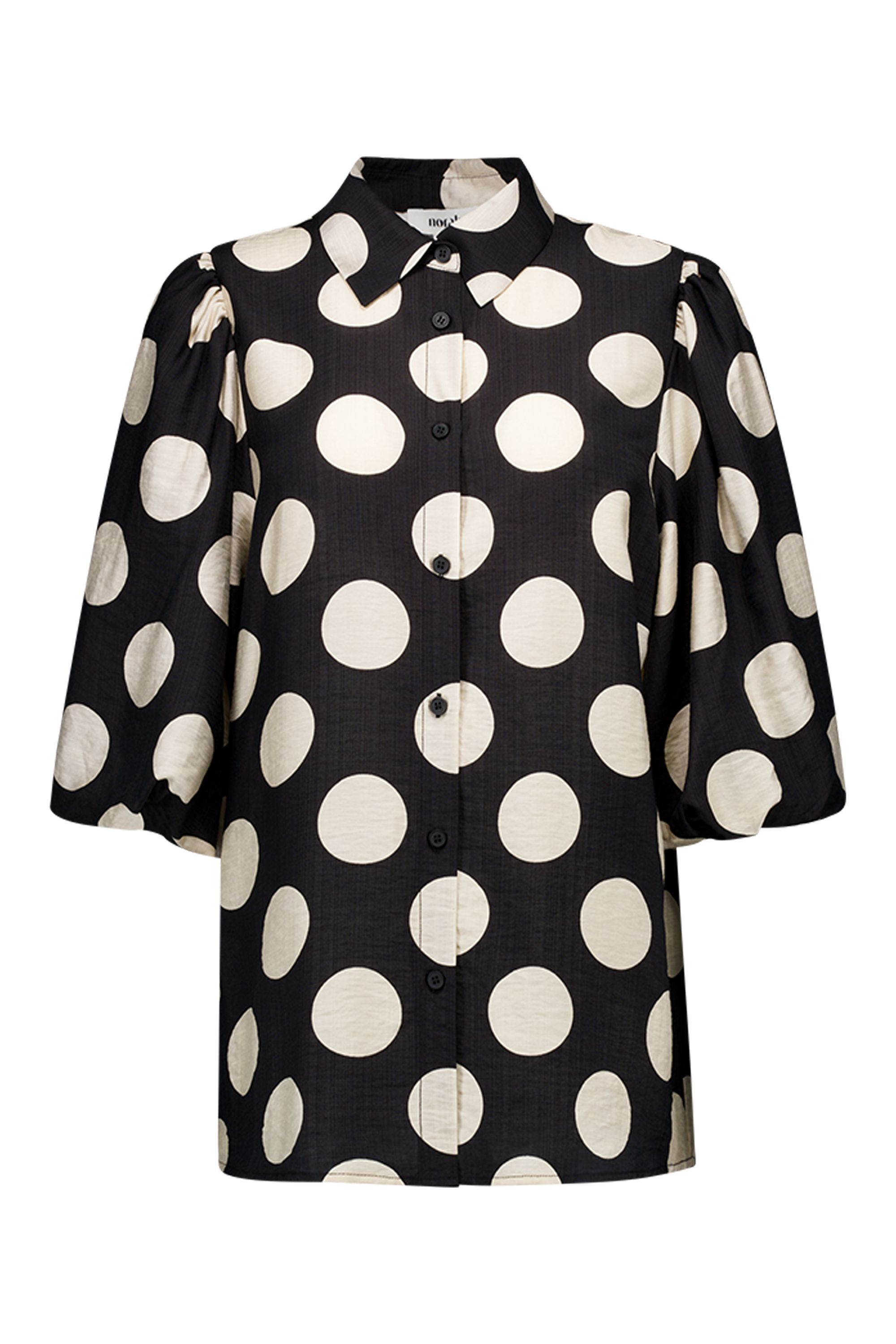 Norah Zwart/ecru blouse met polkadots black/ecru 217590-041-44