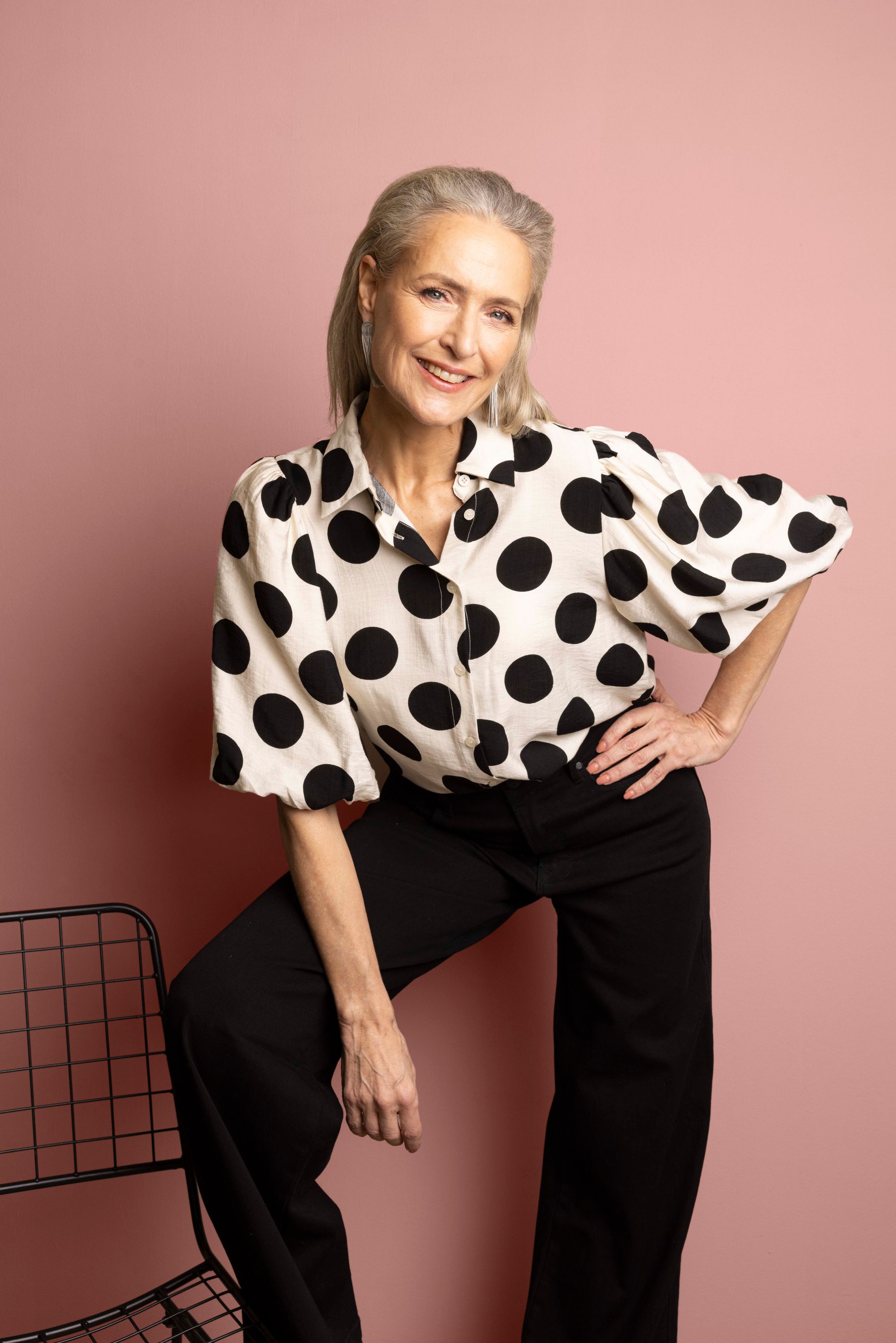 Norah Ecru blouse met polkadots ecru/black 217590-170-44