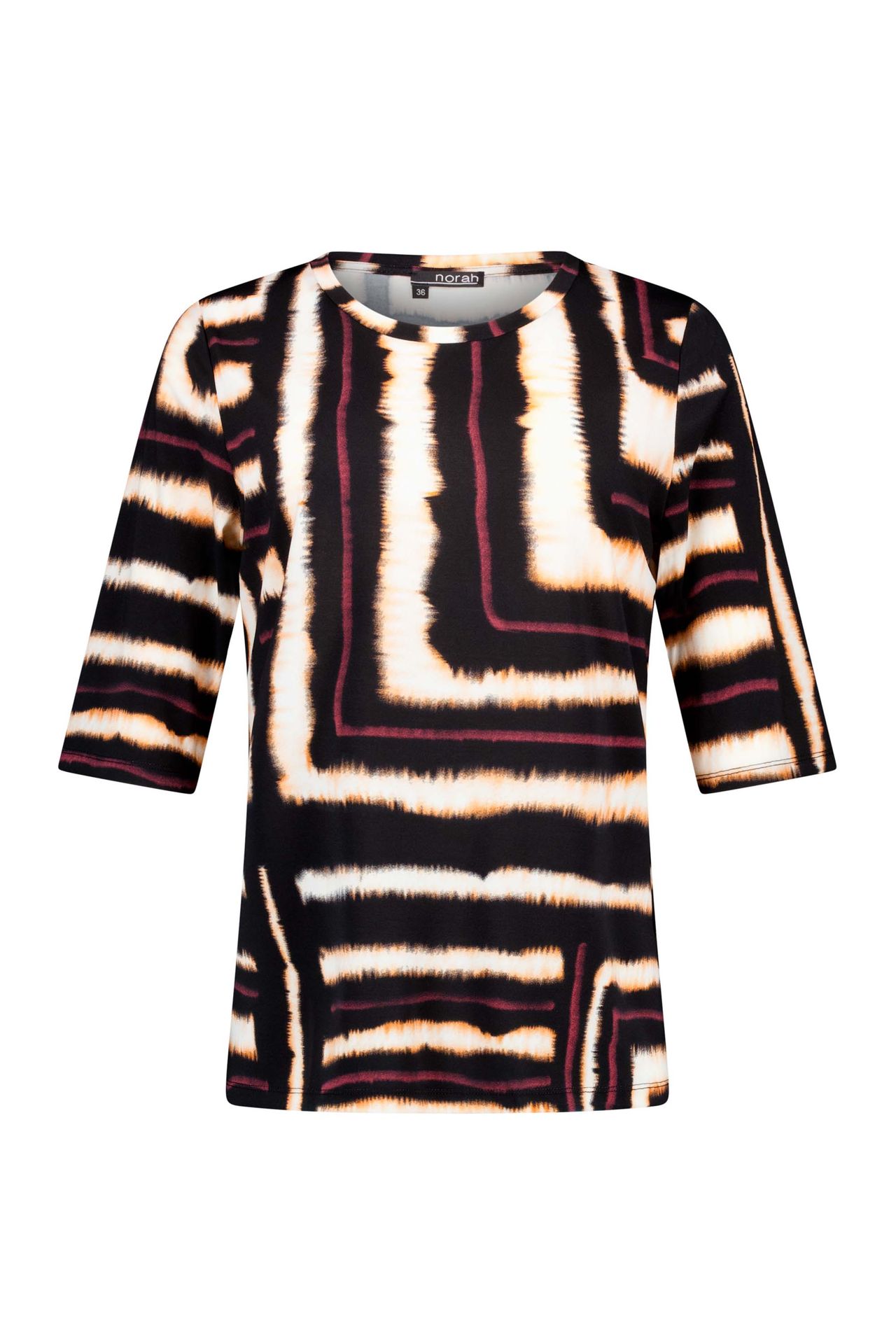 Norah Meerkleurige shirt met stretch black multicolor 217597-020-38