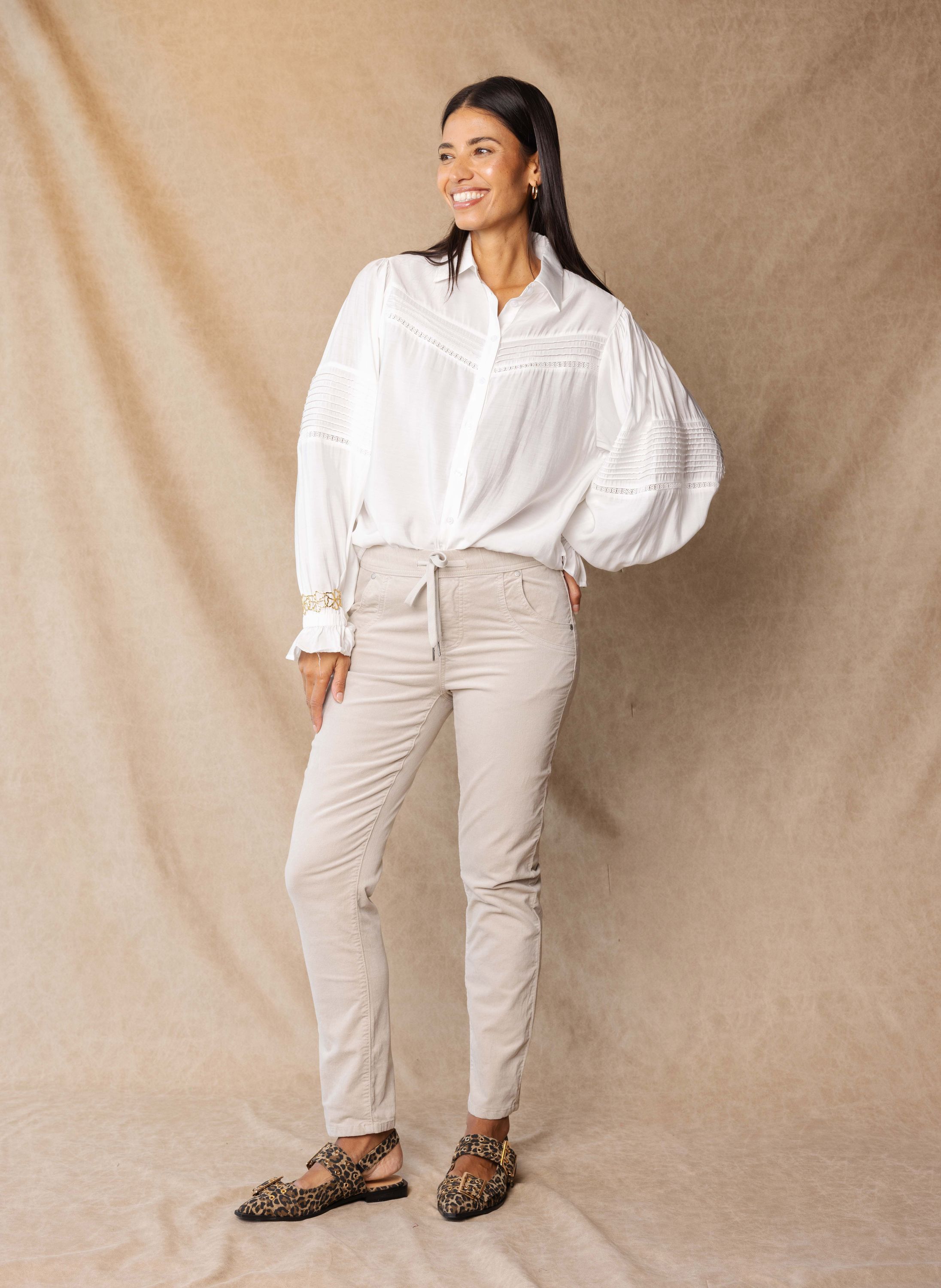 Norah Jady broek | Jogger | Lichtgrijs velvet | L30 kit 217614-117-34