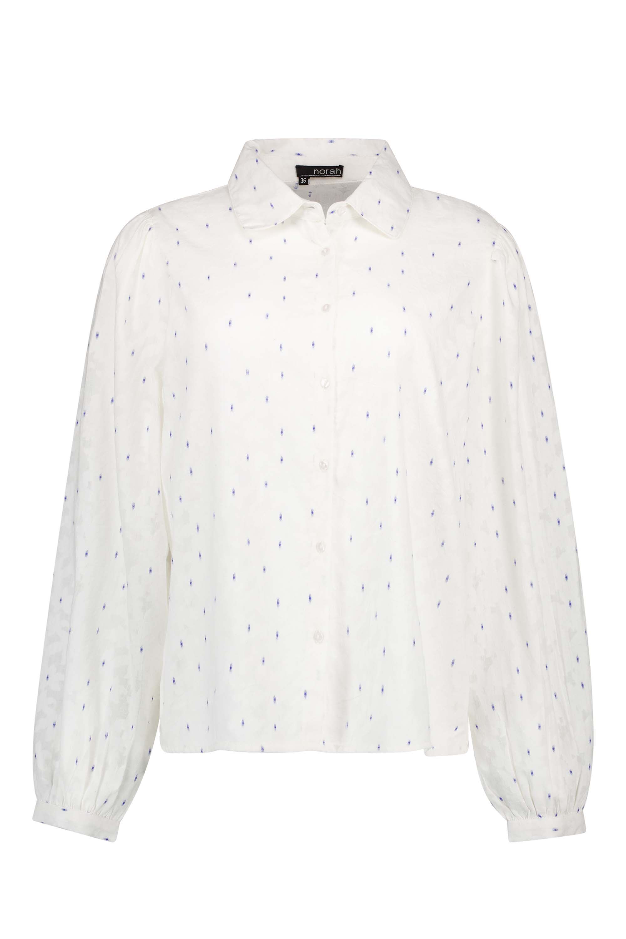 Norah Witte blouse met subtiele bloemen white/blue 217618-135-48