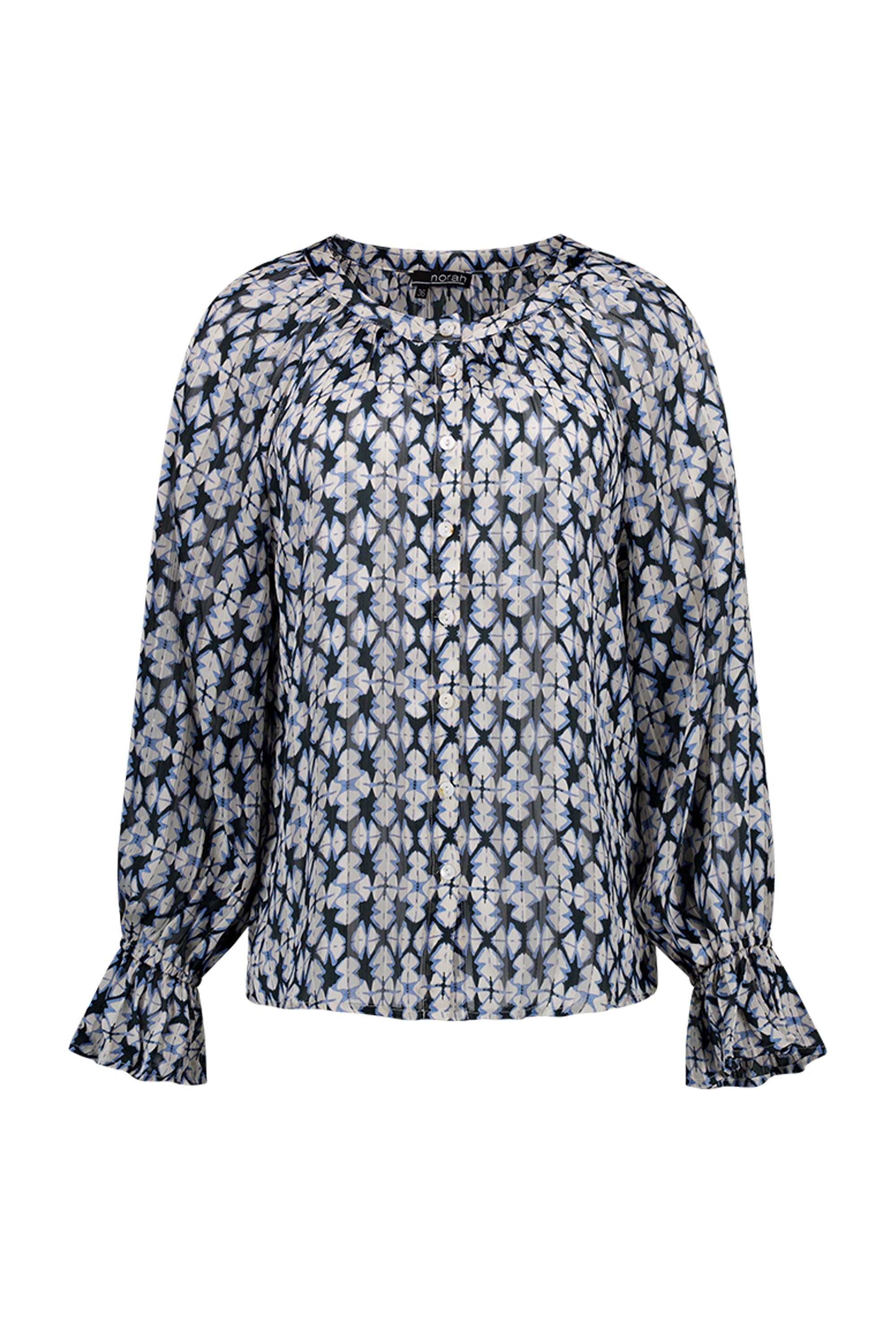 Norah Blouse met grafische print blue/white 217620-431-34