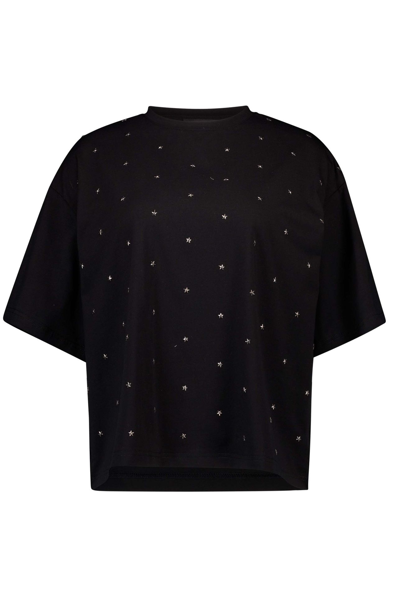 Norah Zwart shirt met zilverkleurige sterren studs black 217622-001-40
