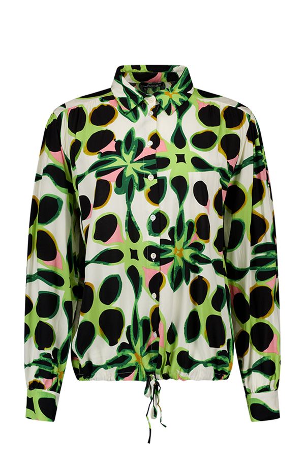 Norah Blouse met grafische print green multicolor 217630-520-38
