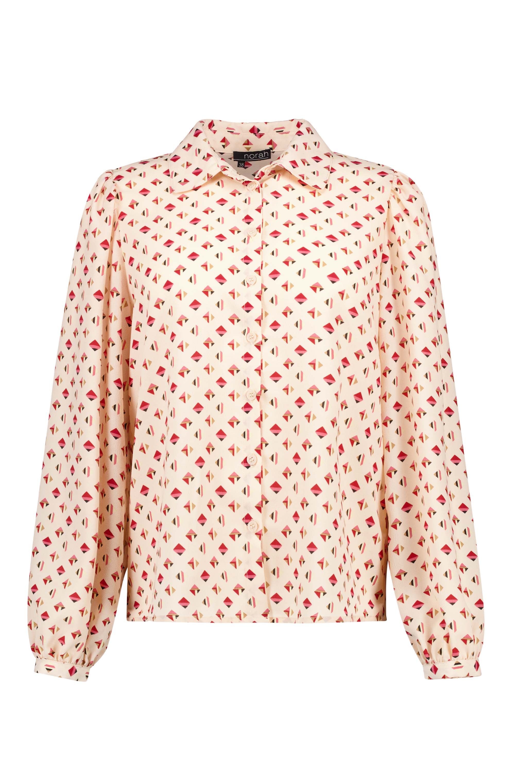 Norah Lichtroze blouse met grafisch dessin multicolor 217633-002-46