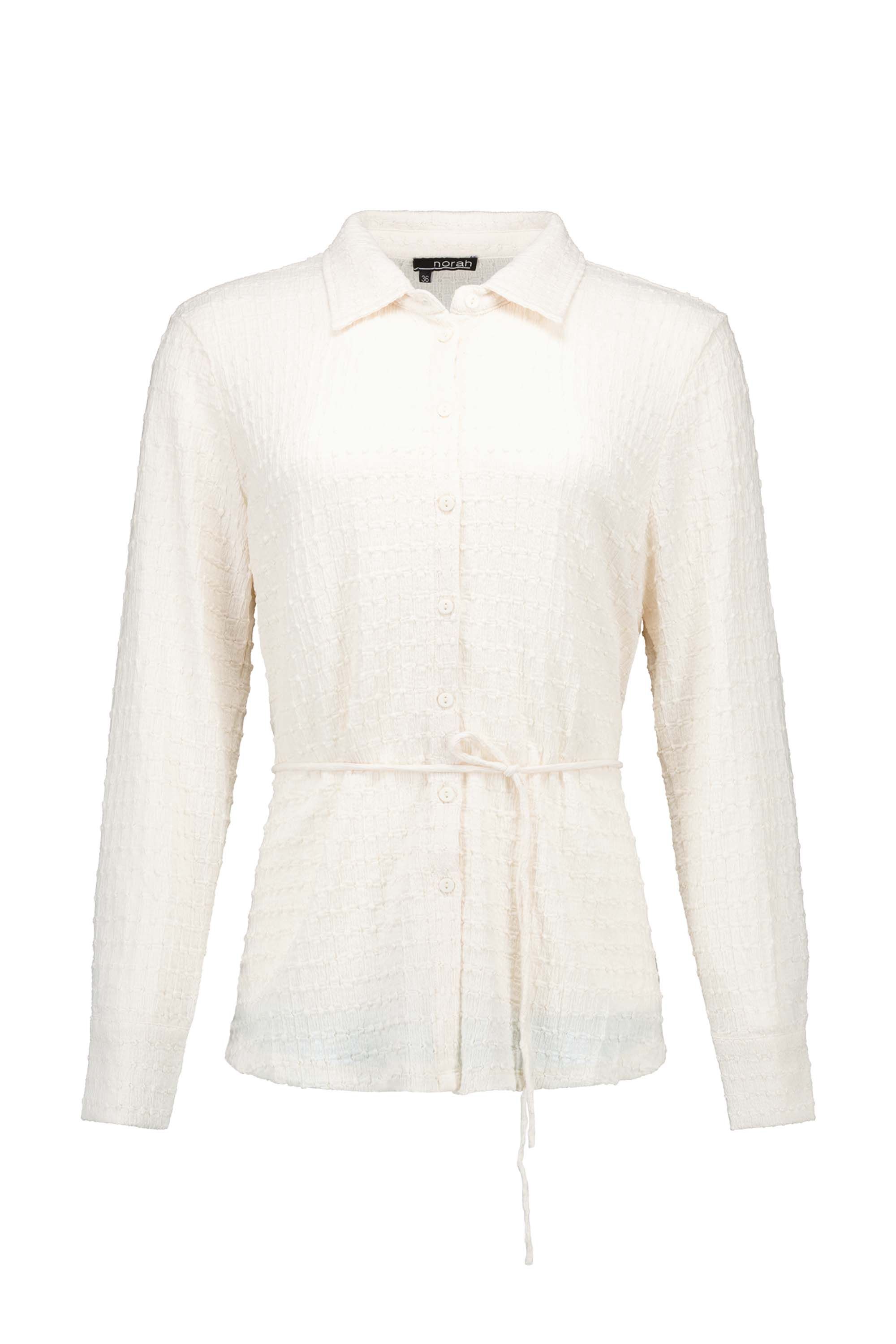 Norah Ecru blouse met structuur ecru 217644-102-34 Norah Ecru blouse met structuur ecru 217644-102-34