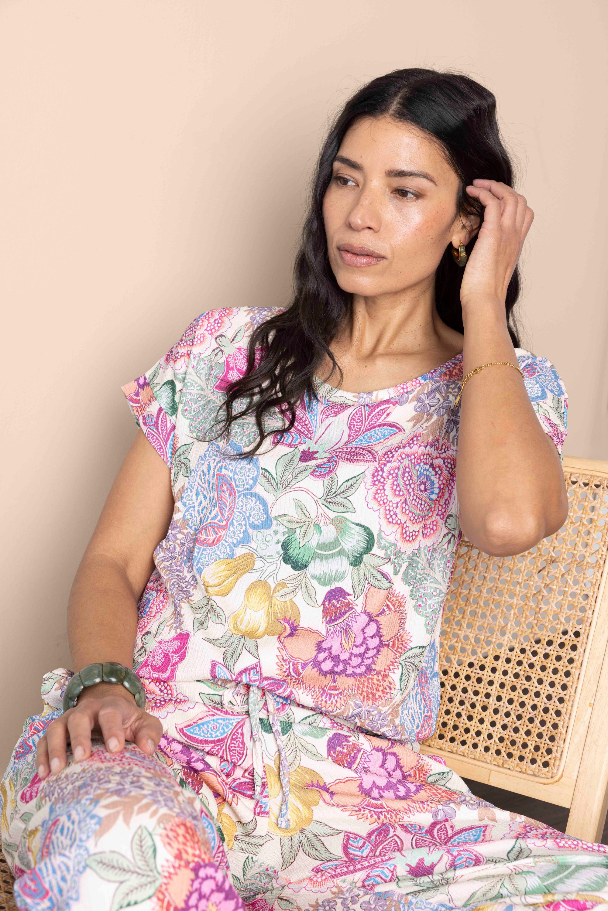 Norah Shirt met kleurrijke bloemen multicolor 217645-002-46