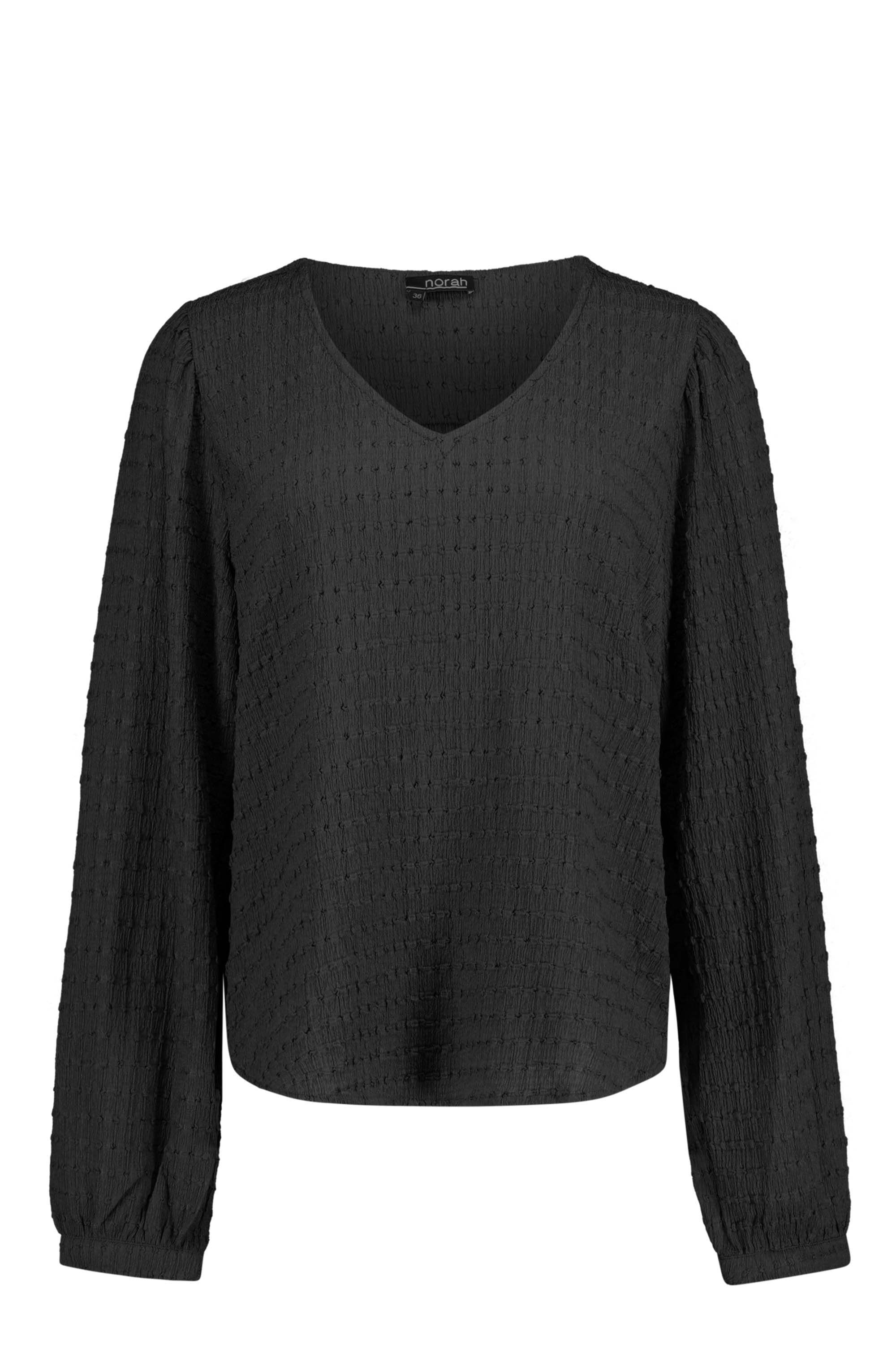 Norah Zwart shirt met structuur black 217660-001-46