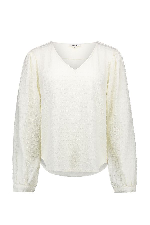 Norah Gebroken wit shirt met structuur vanilla 217660-104-36