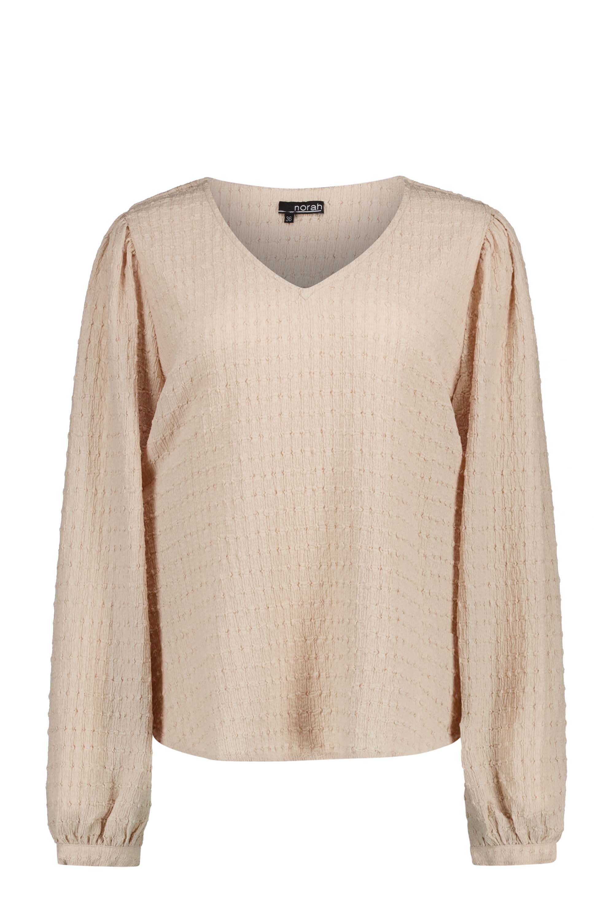 Norah Zandkleurig shirt met structuur light sand 217660-111-34