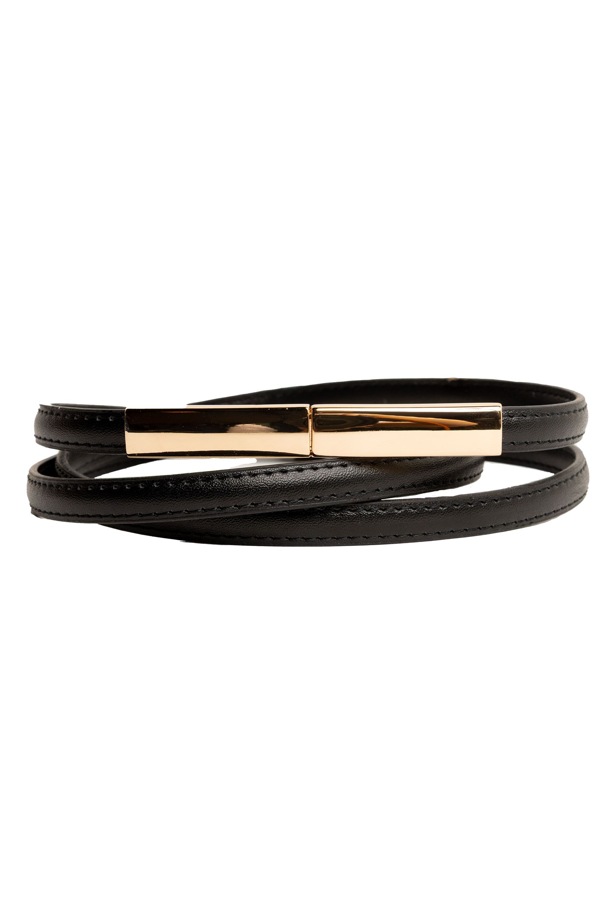 Norah Zwarte smalle riem black/gold 217666-044