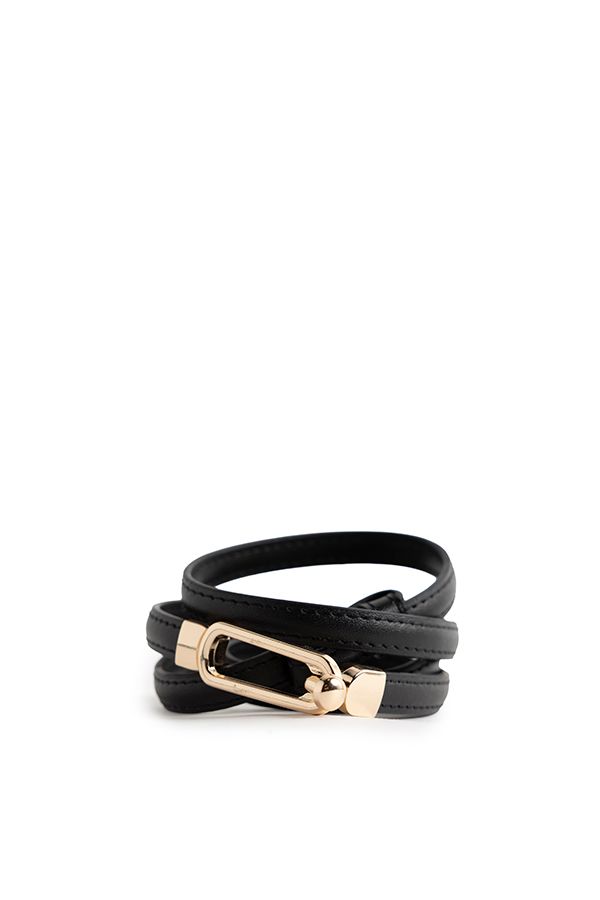 Norah Zwarte riem met goudkleurige gesp black/gold 217668-044-S-M