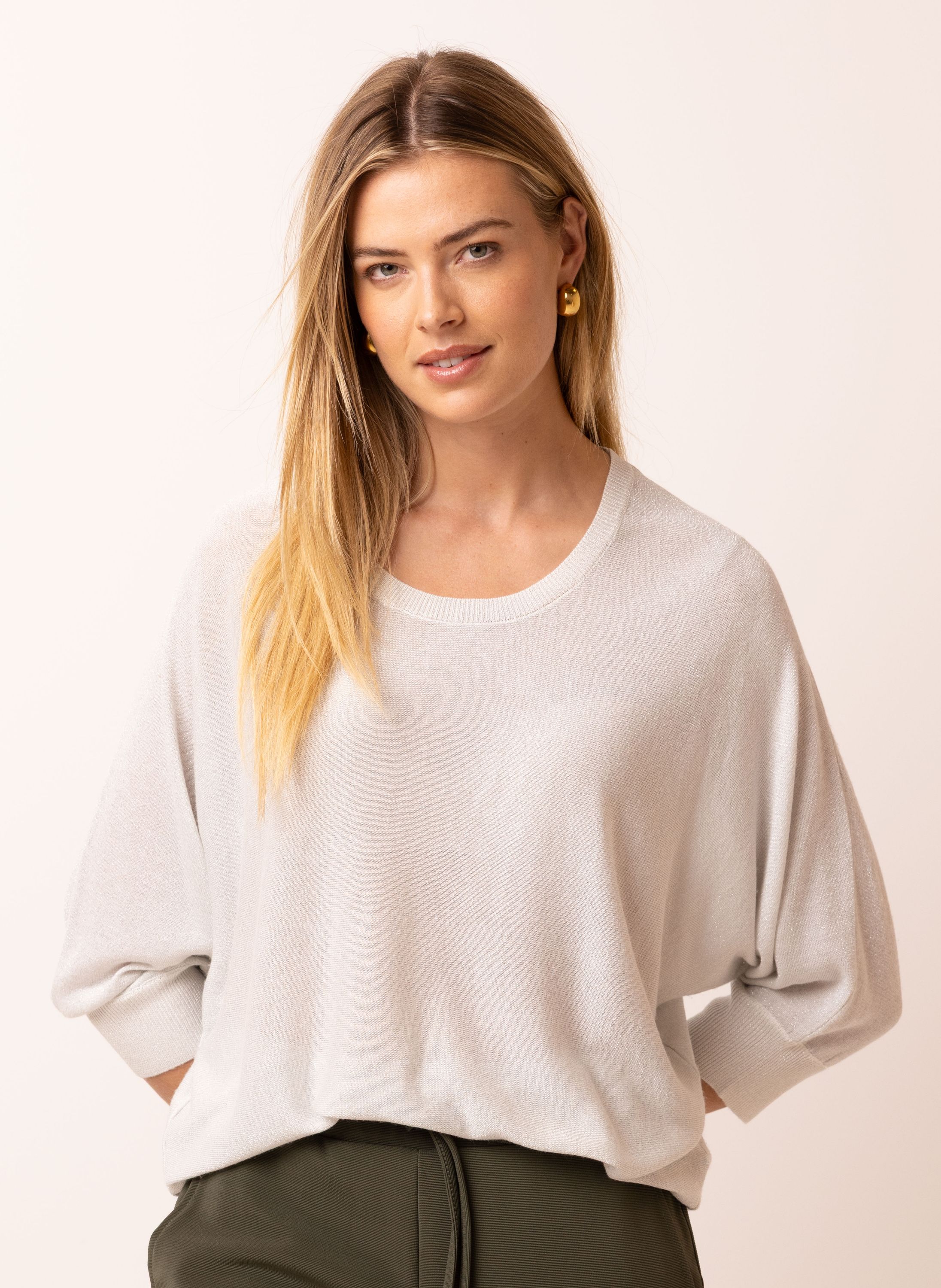 Norah Zilverkleurig shirt met glans silver 217673-099-36