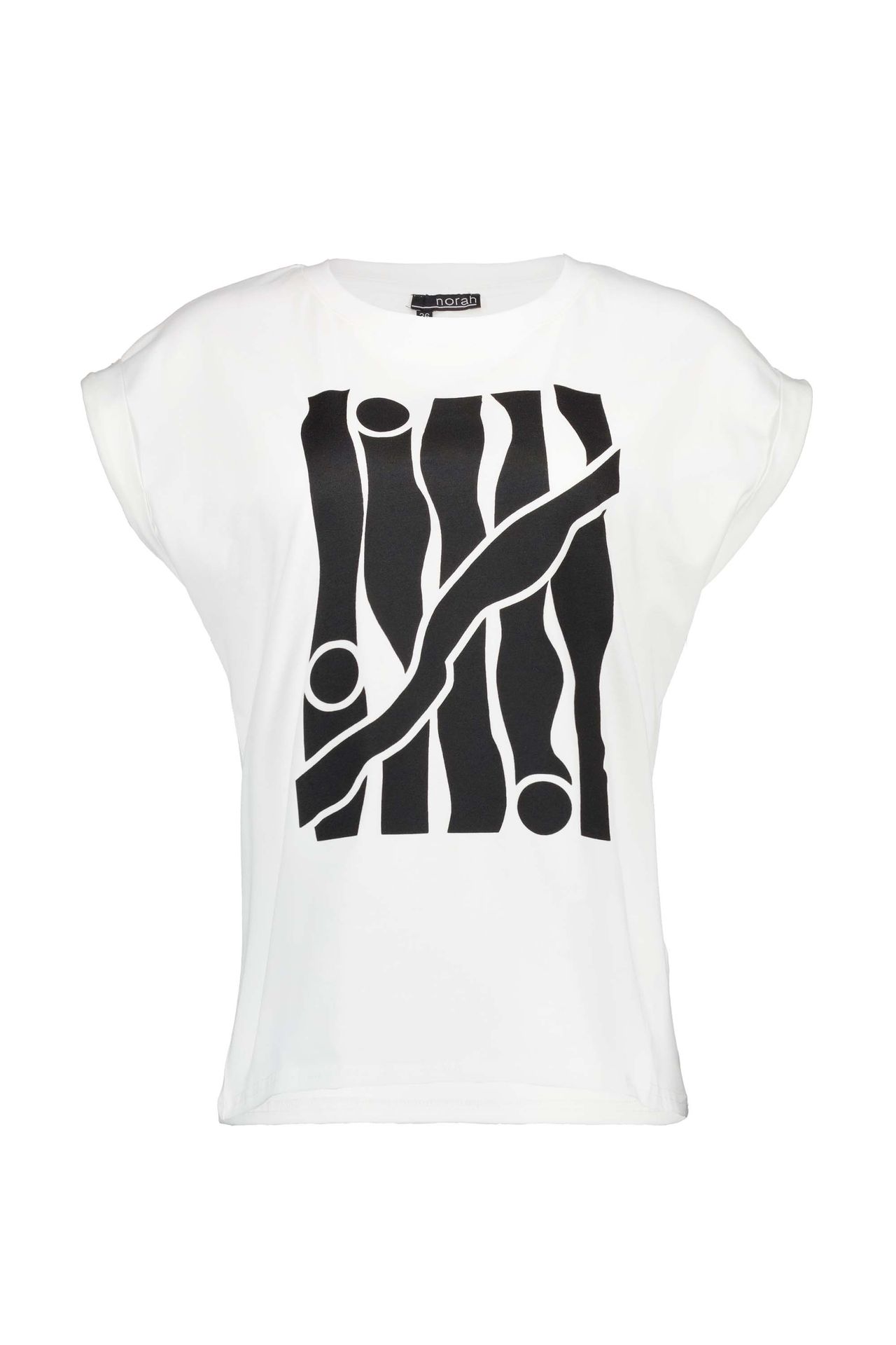 Norah Wit shirt met dessin ecru/black 217679-170-36