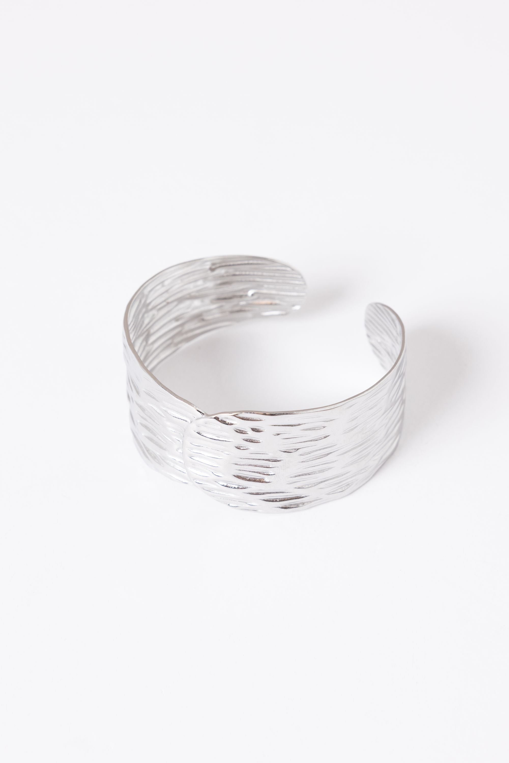 Zilverkleurige bangle armband