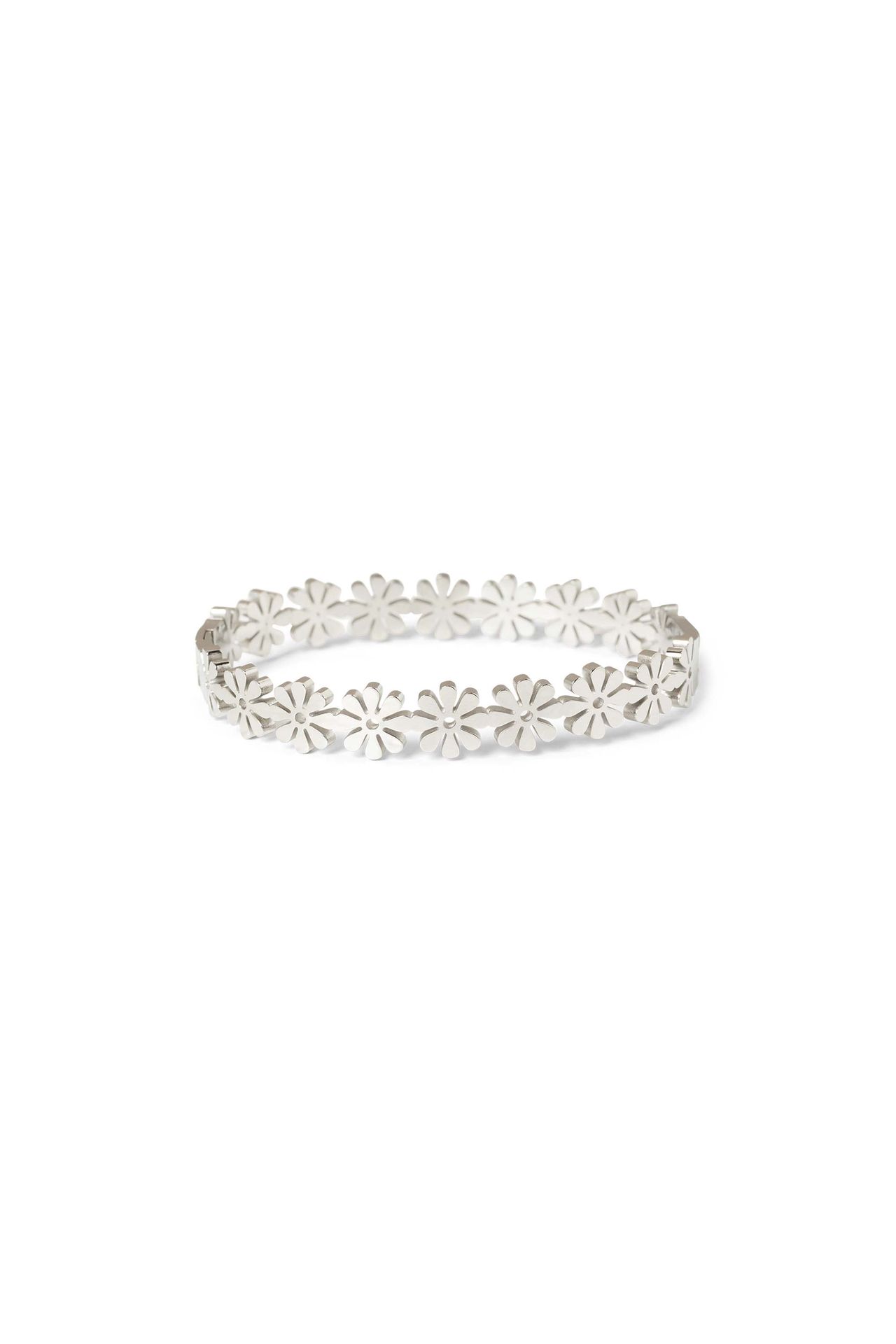Norah Zilverkleurige armband met bloemen silver 217696-099-ONE