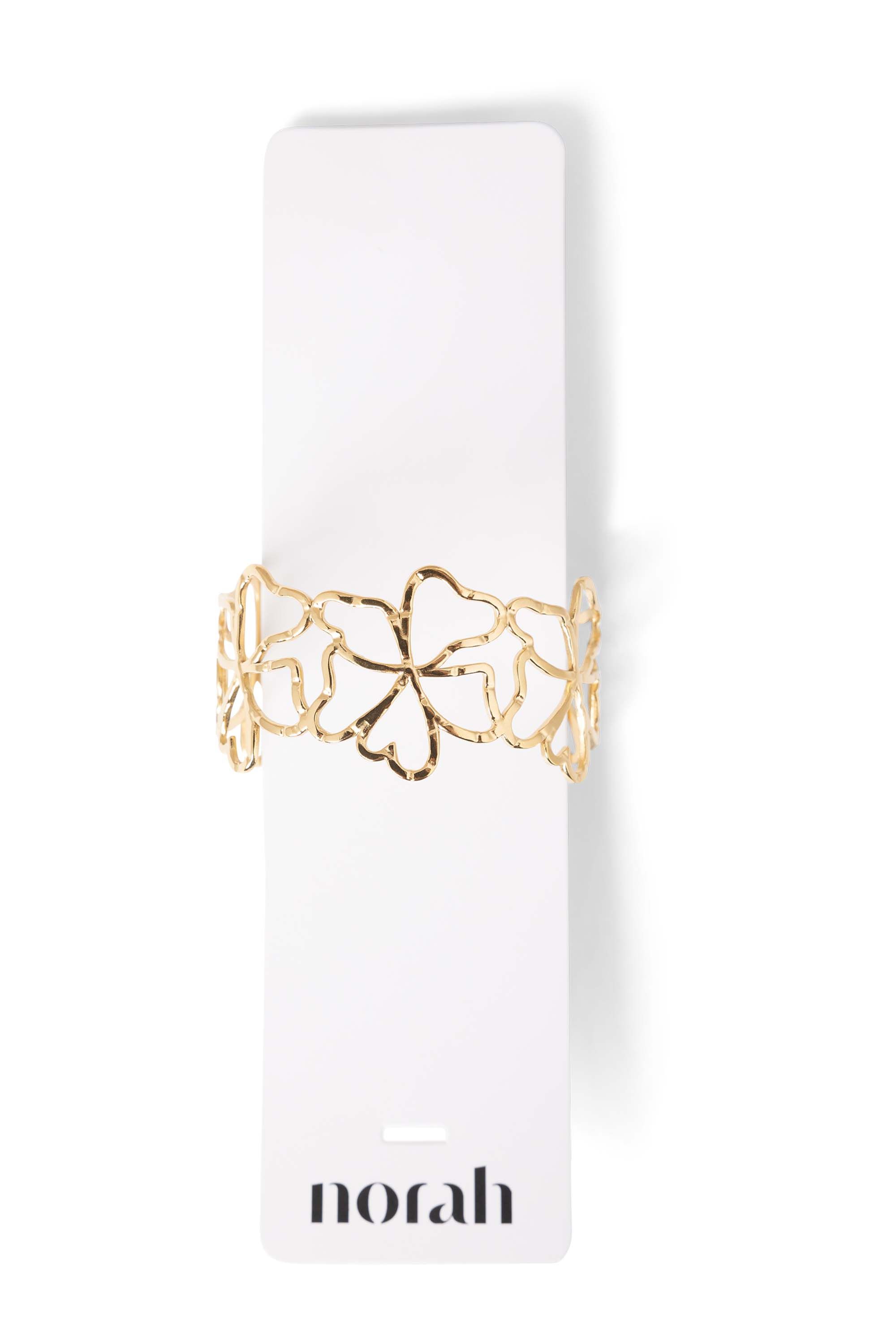 Norah Goudkleurige bangle armband met open bloemen gold 217699-199-ONE