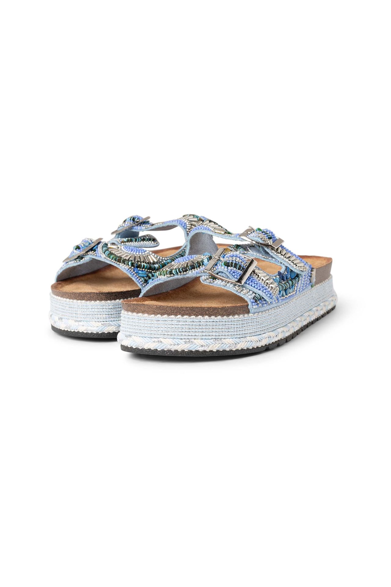 Norah Blauwe slipper met steentjes denim blue 217709-472-39