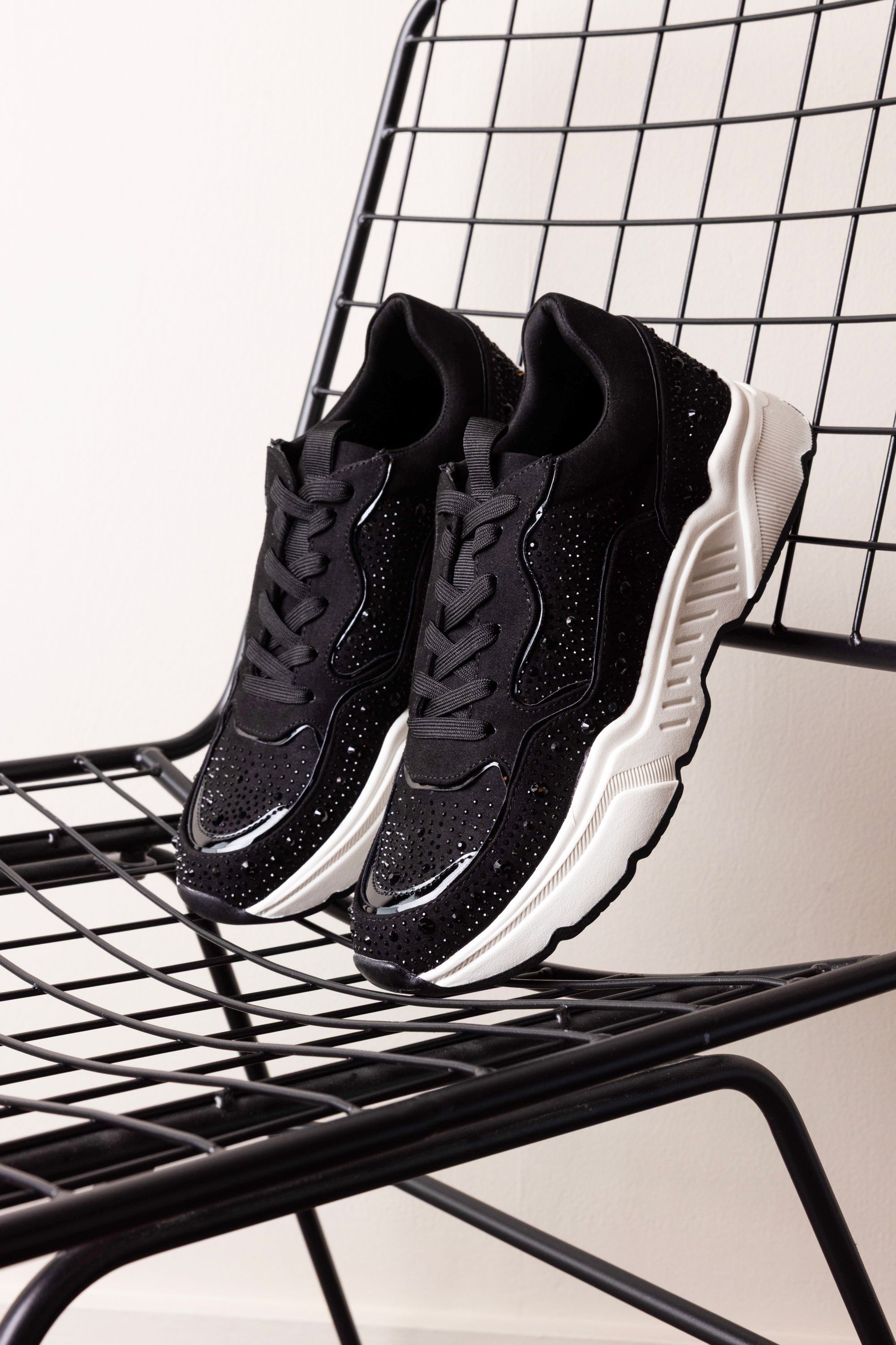 Norah Zwarte sneaker met glitters black multicolor 217718-020-39