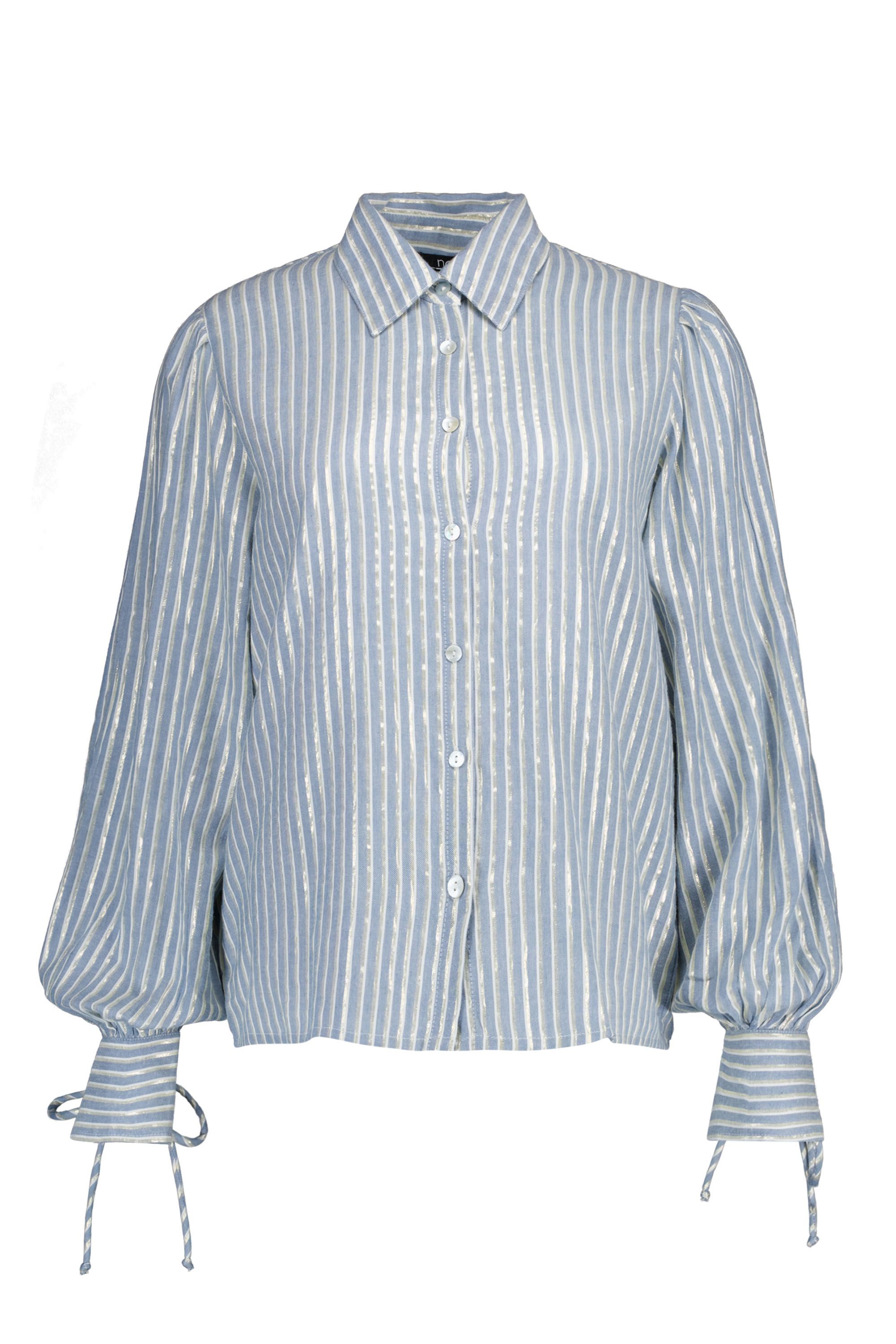 Norah Blauw/wit gestreepte blouse blue/white 217723-431