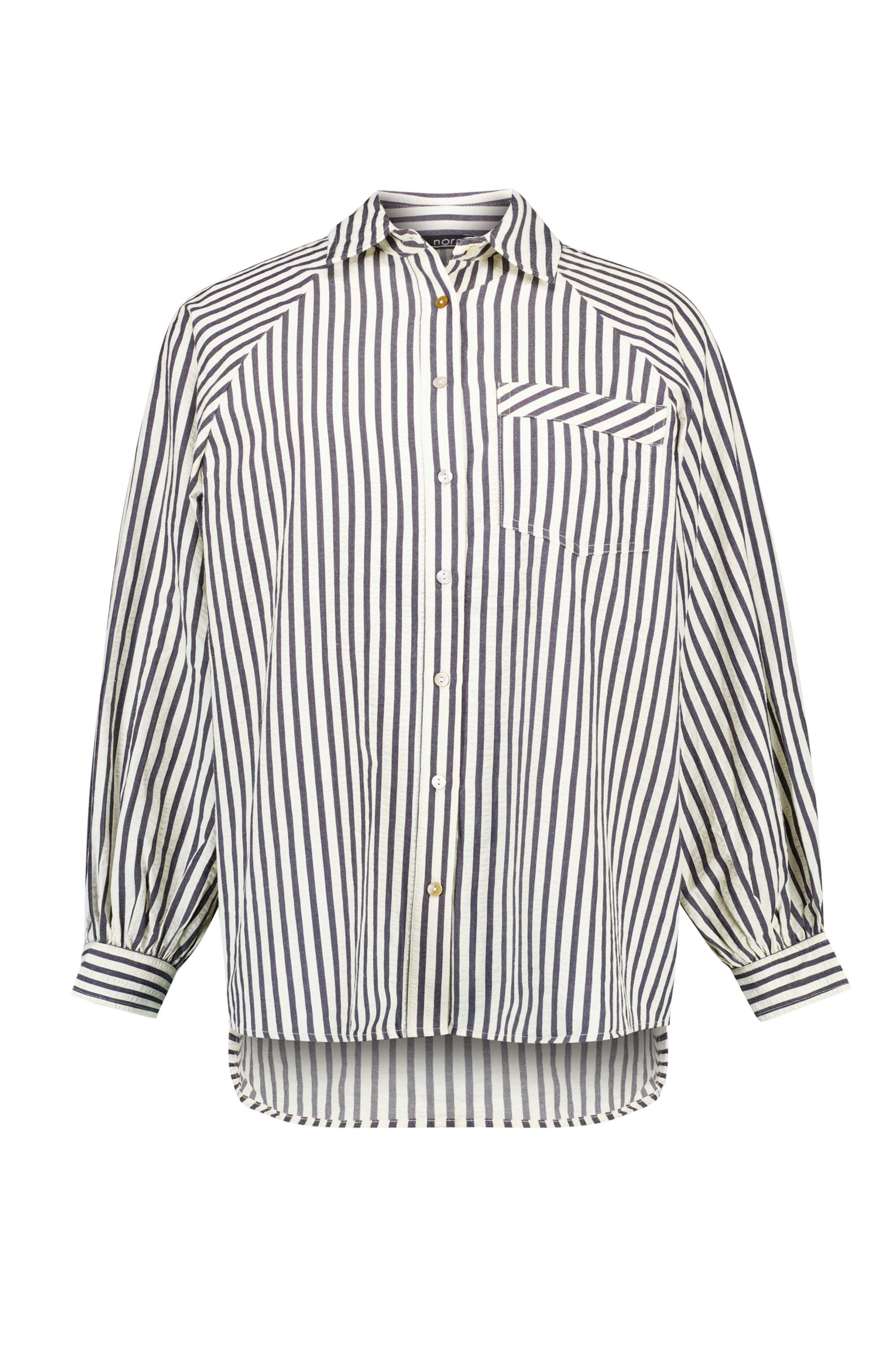 Norah Donkerblauw/wit gestreepte blouse ecru/blue 217730-174-48