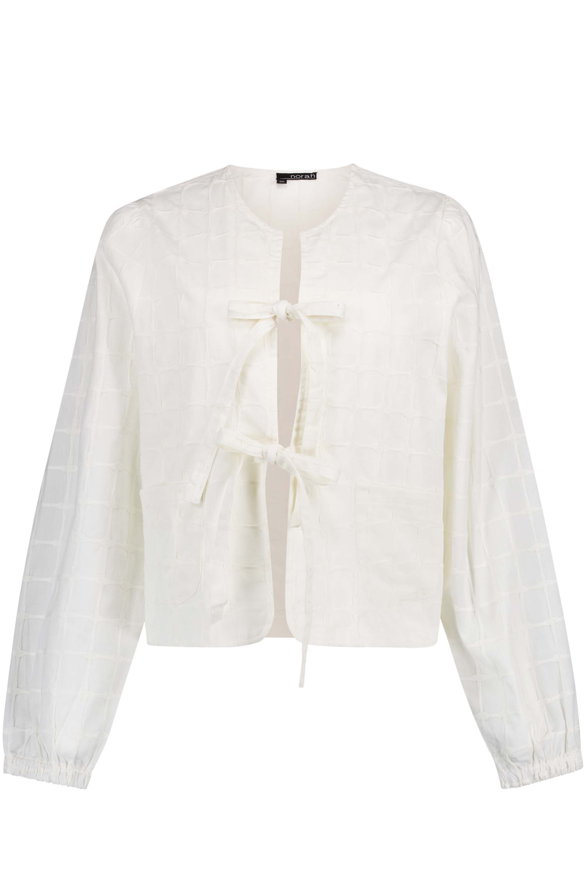 Norah Off-white blouse met striksluiting off-white 217734-101-40
