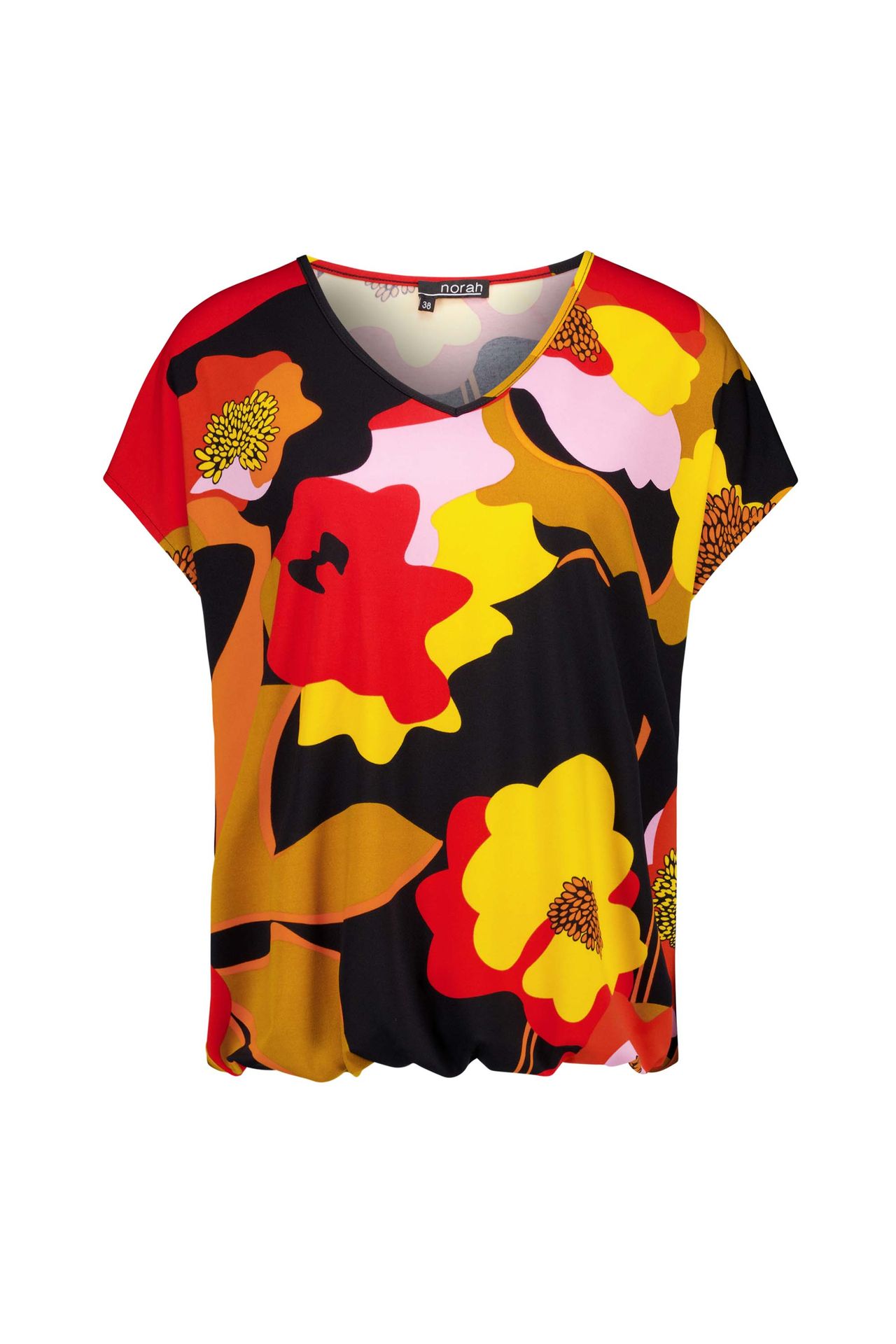 Norah Kleurrijk shirt met bloemen black multicolor 217742-020-46