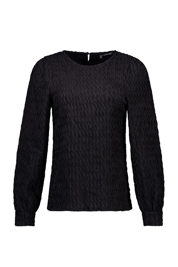 Norah Zwart shirt met structuur black 217776-001-40