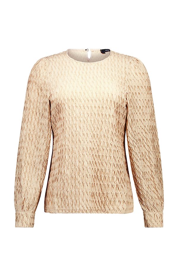 Norah Zandkleurig shirt met structuur light sand 217776-111-36