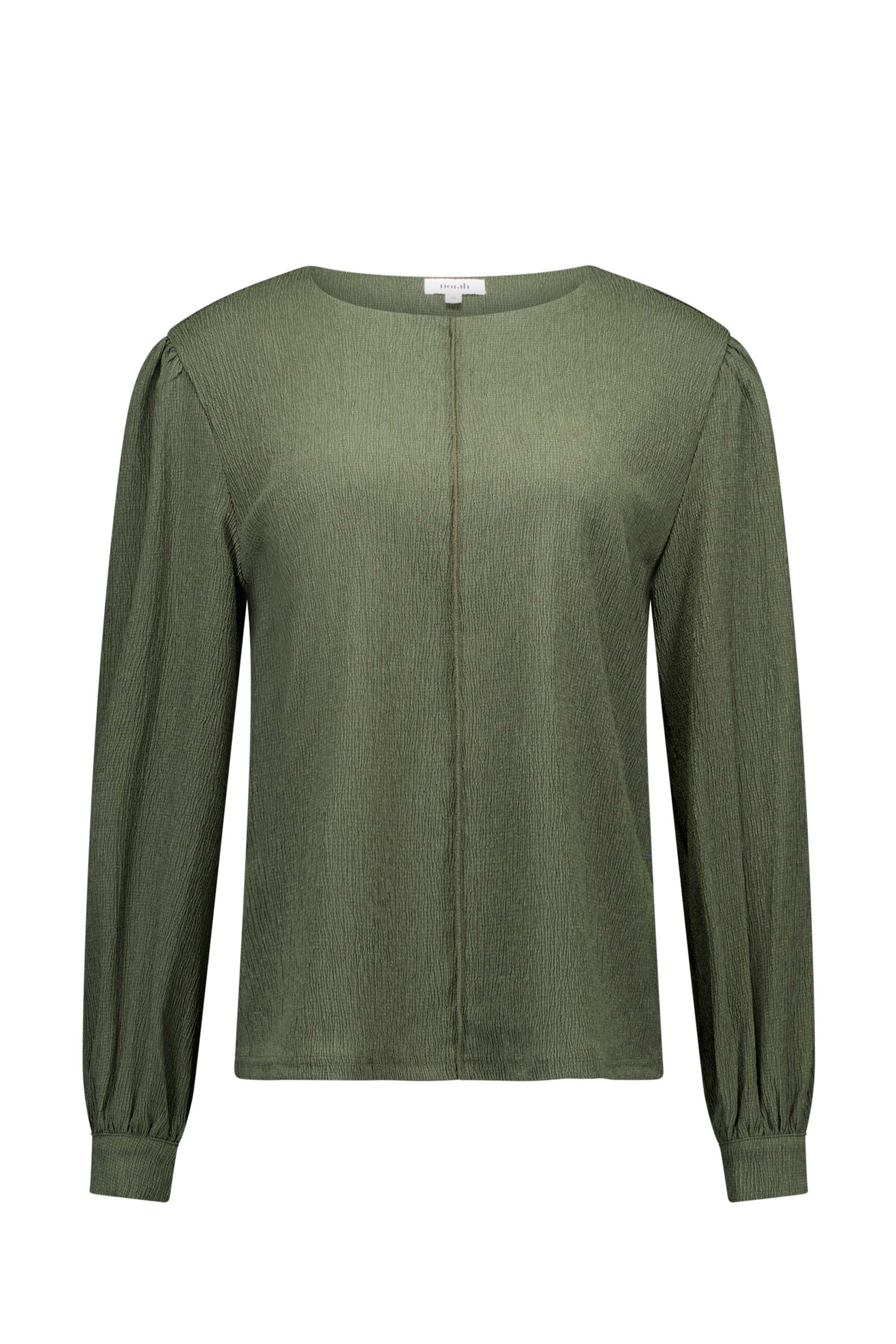 Norah Donkergroen shirt met pofmouwen dark army 217778-580-38