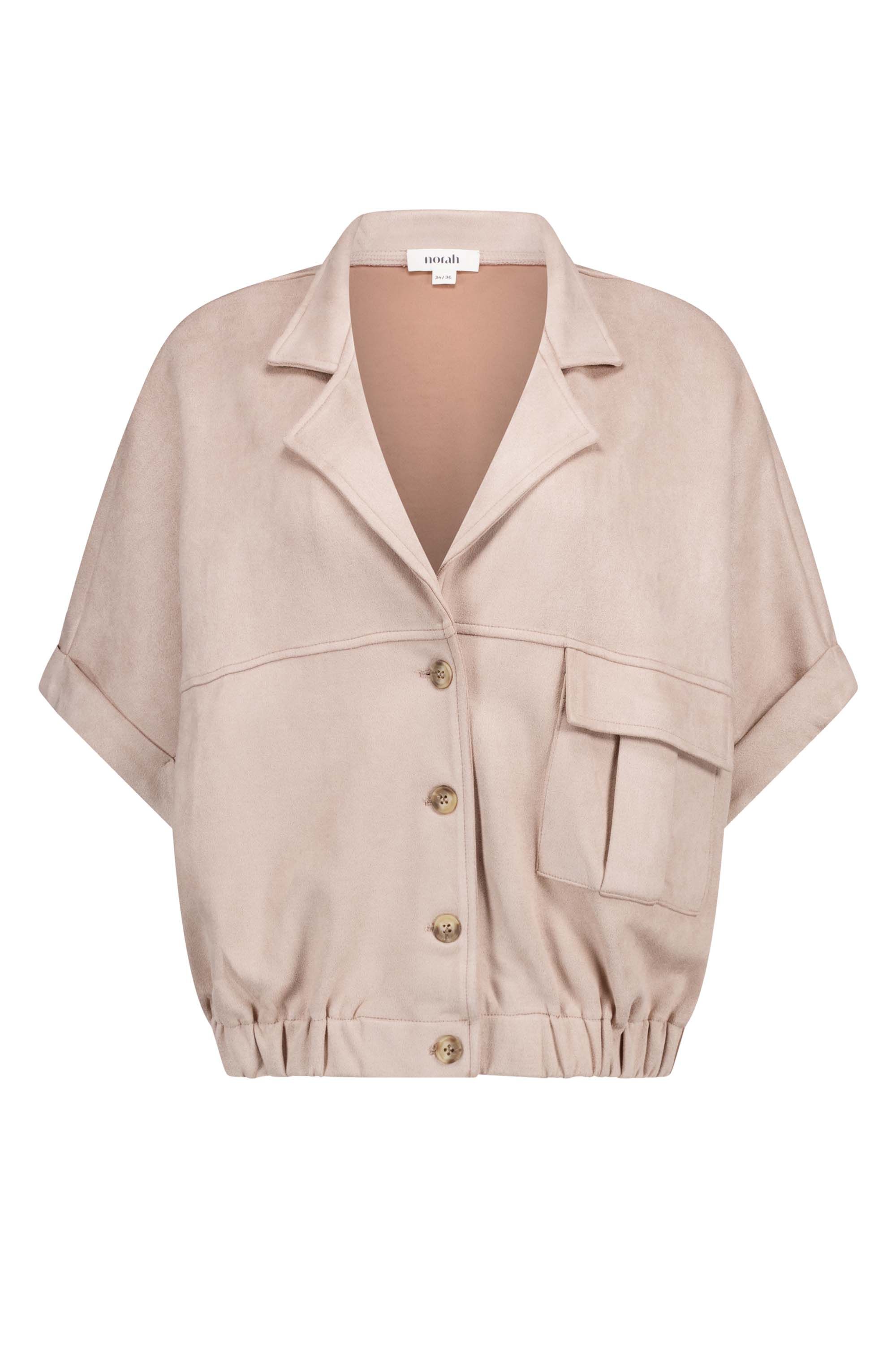Norah Lichtbruin gilet van suedine pebble stone 217780-055-38-40