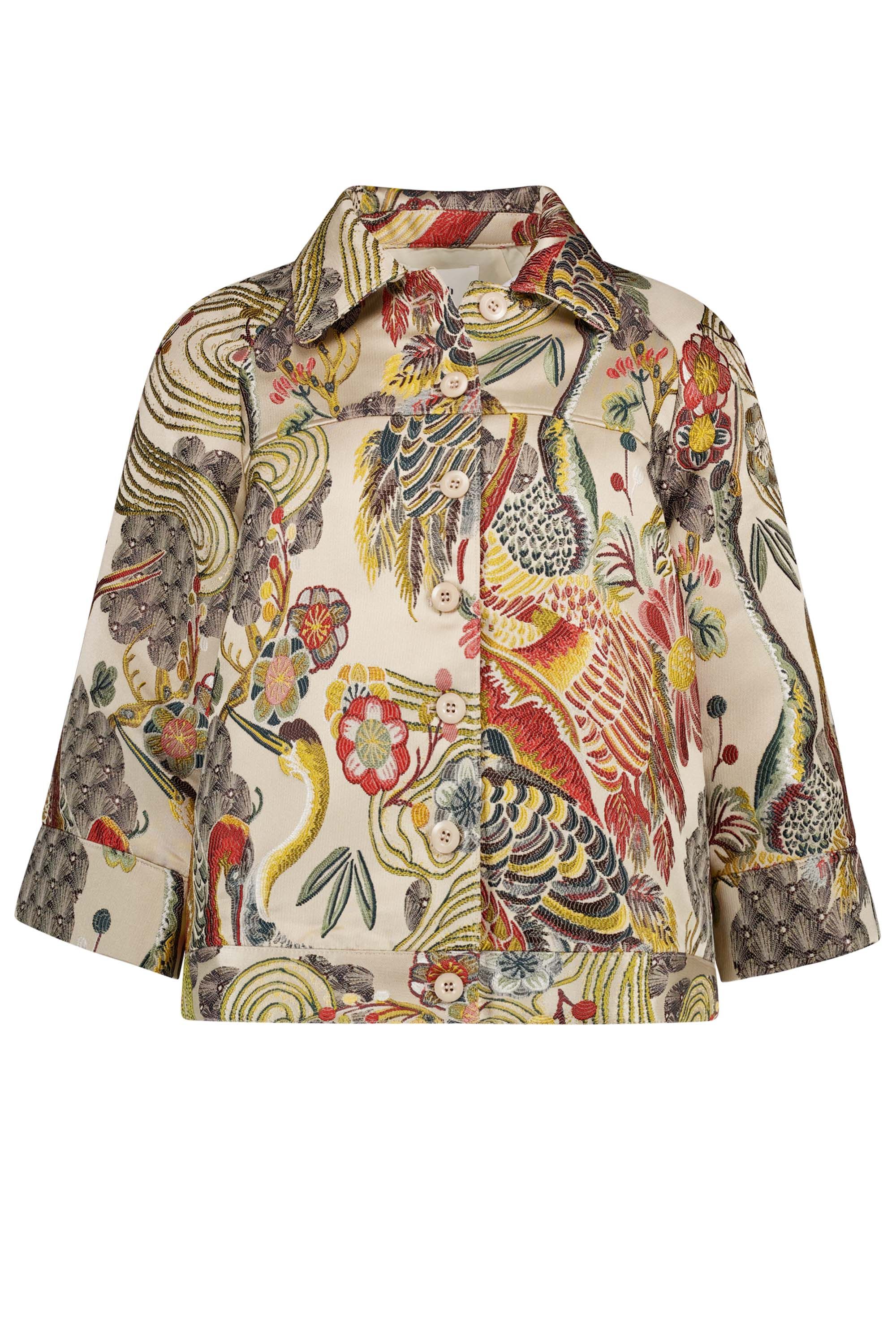 Norah Kleurrijk jasje met sierlijke print sand multicolor 217781-121-48