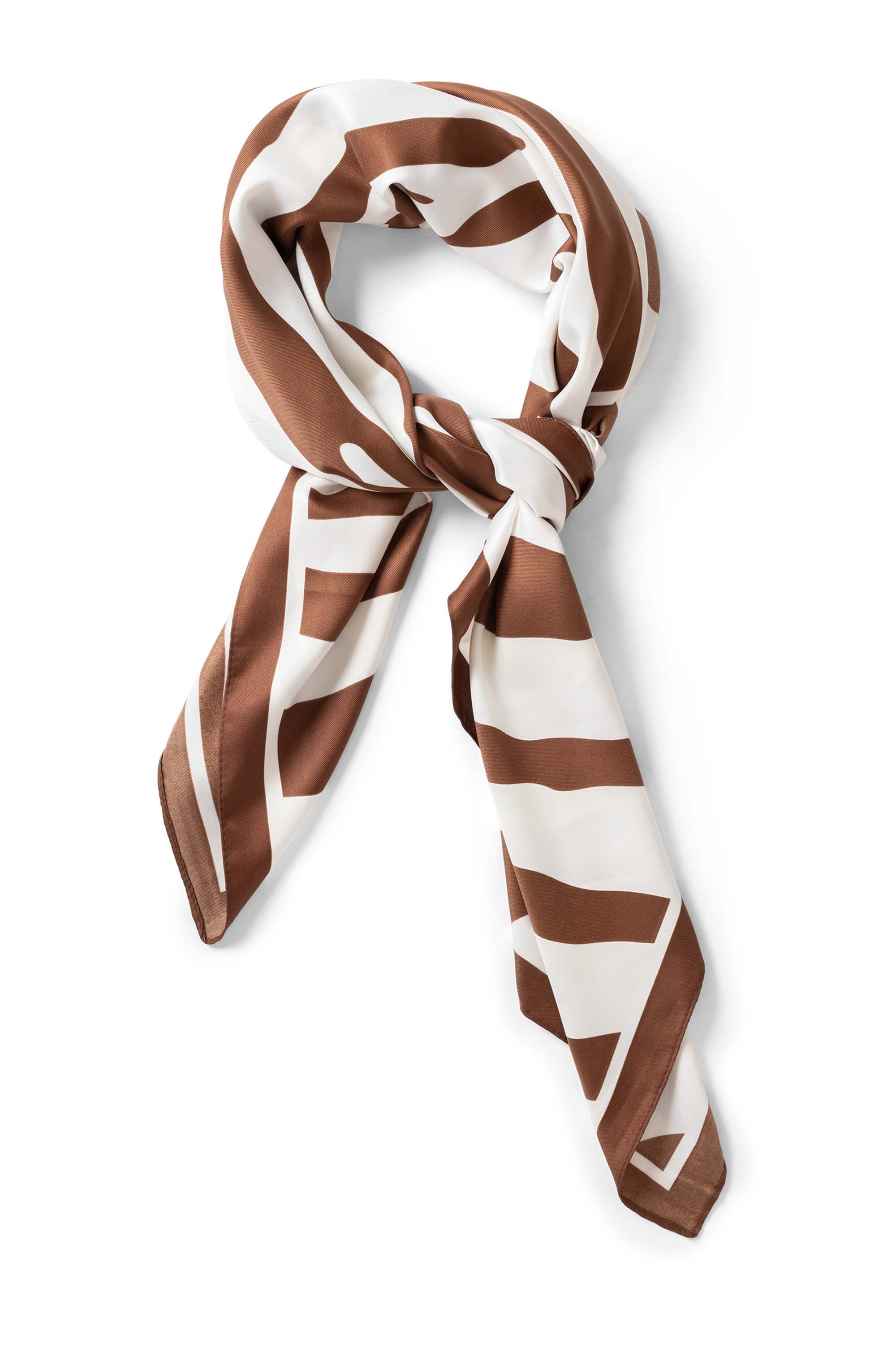 Norah Grafische sjaal met glans brown/white 217796-231-ONE