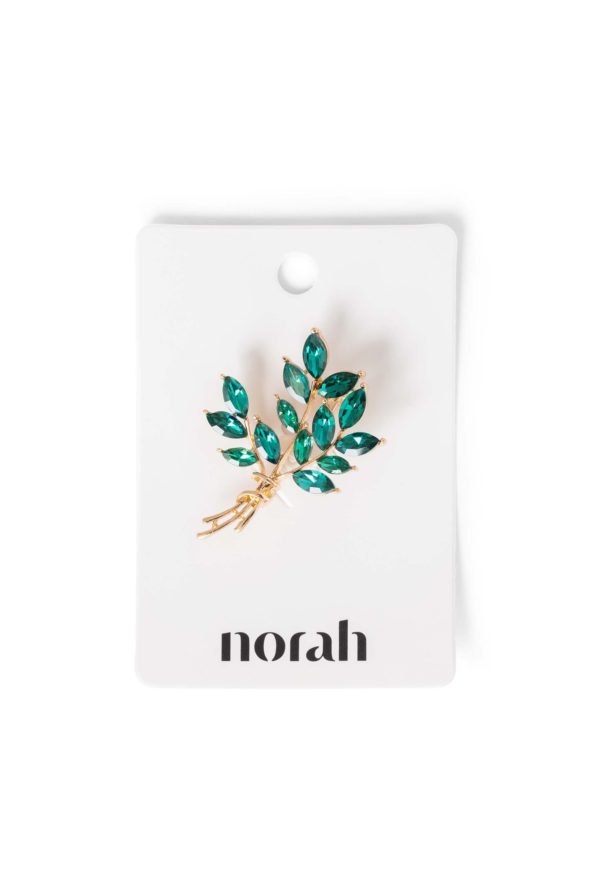 Norah Broche groene bladeren gold multicolor 217802-198-ONE